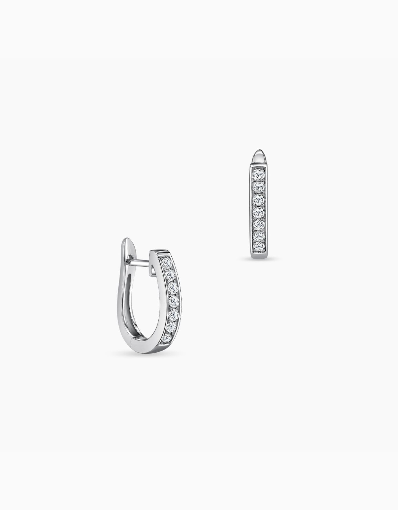 White gold diamond sales hoop earring