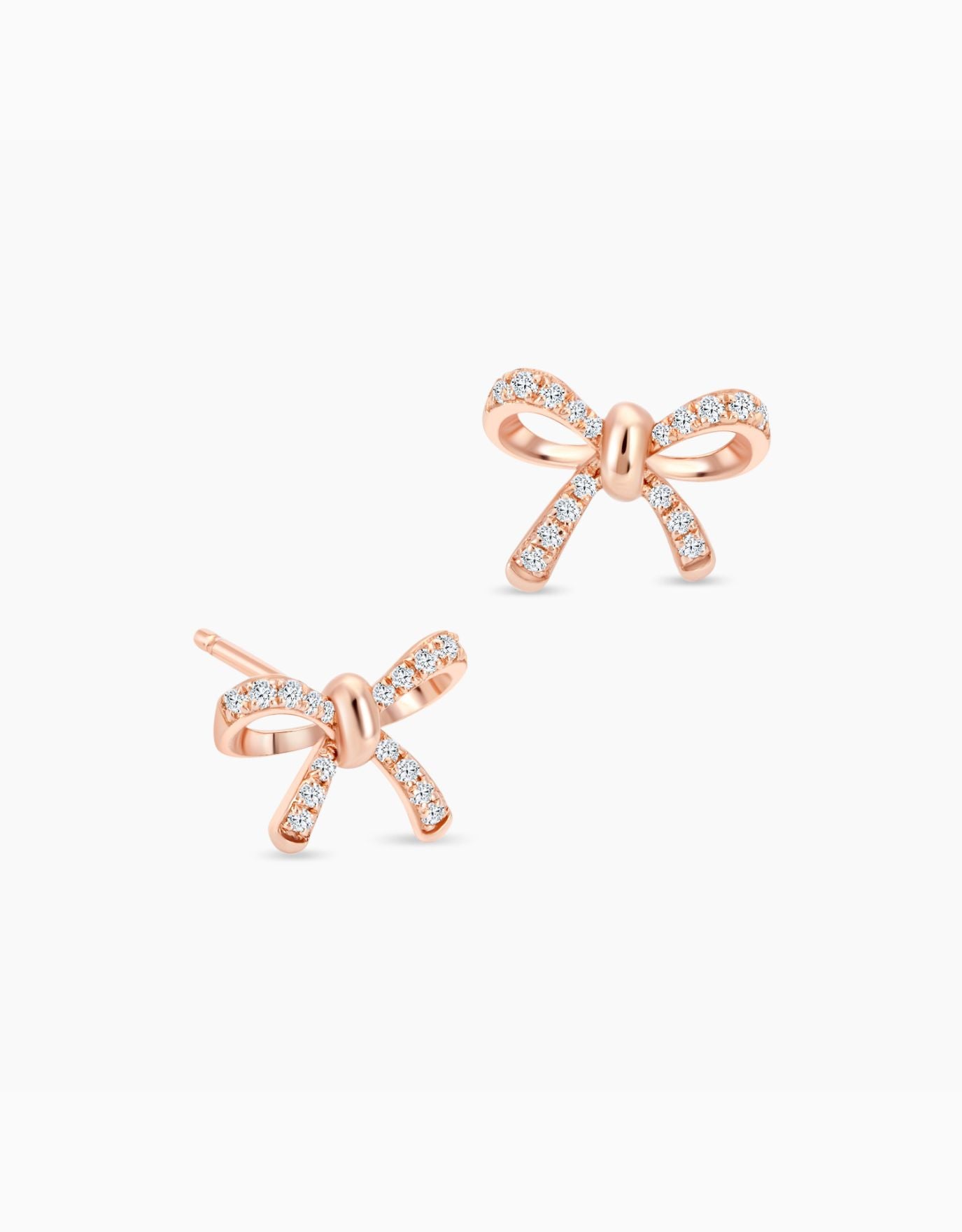 LVC Noeud Bow Diamond Stud Earrings