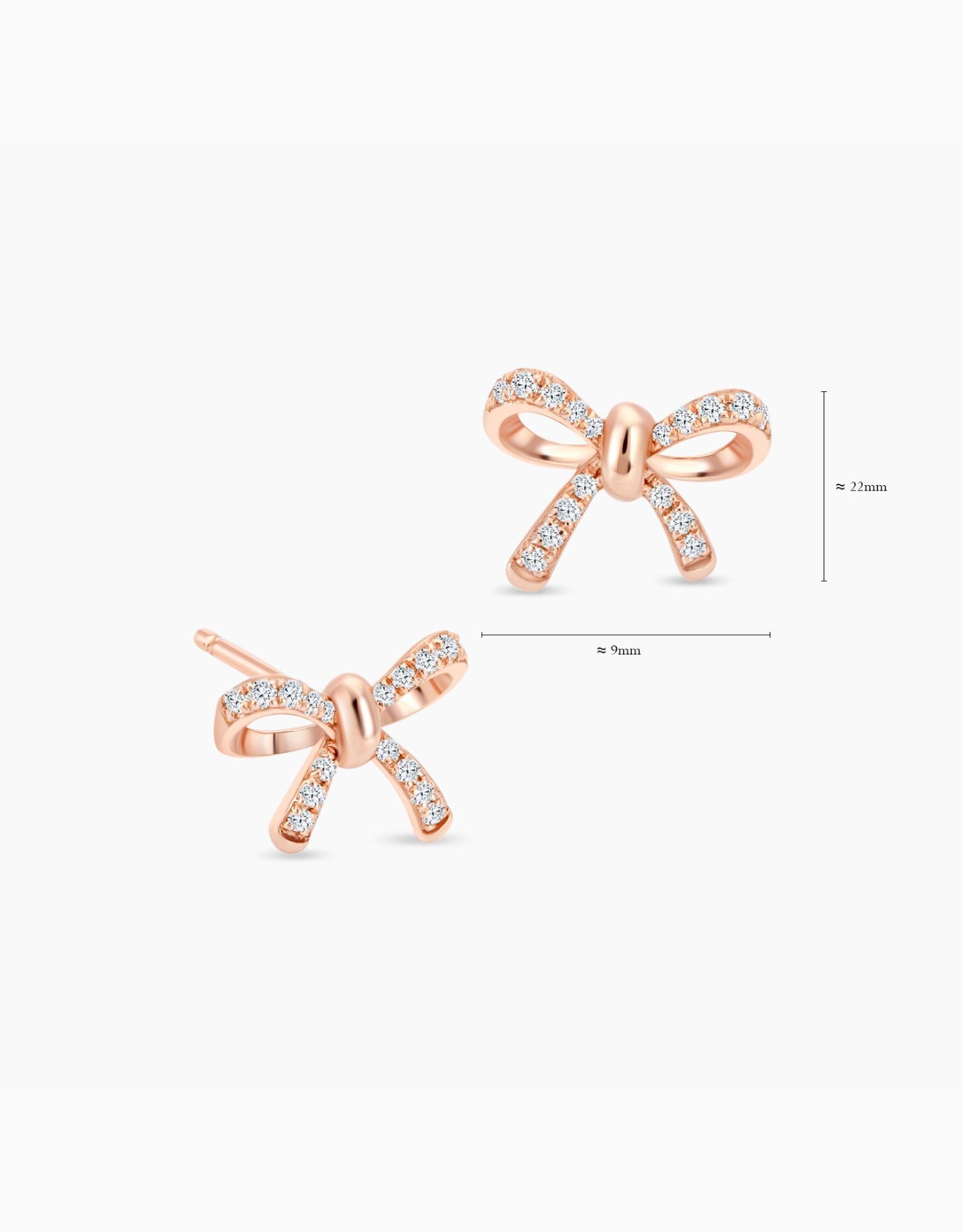 LVC Noeud Bow Diamond Stud Earrings