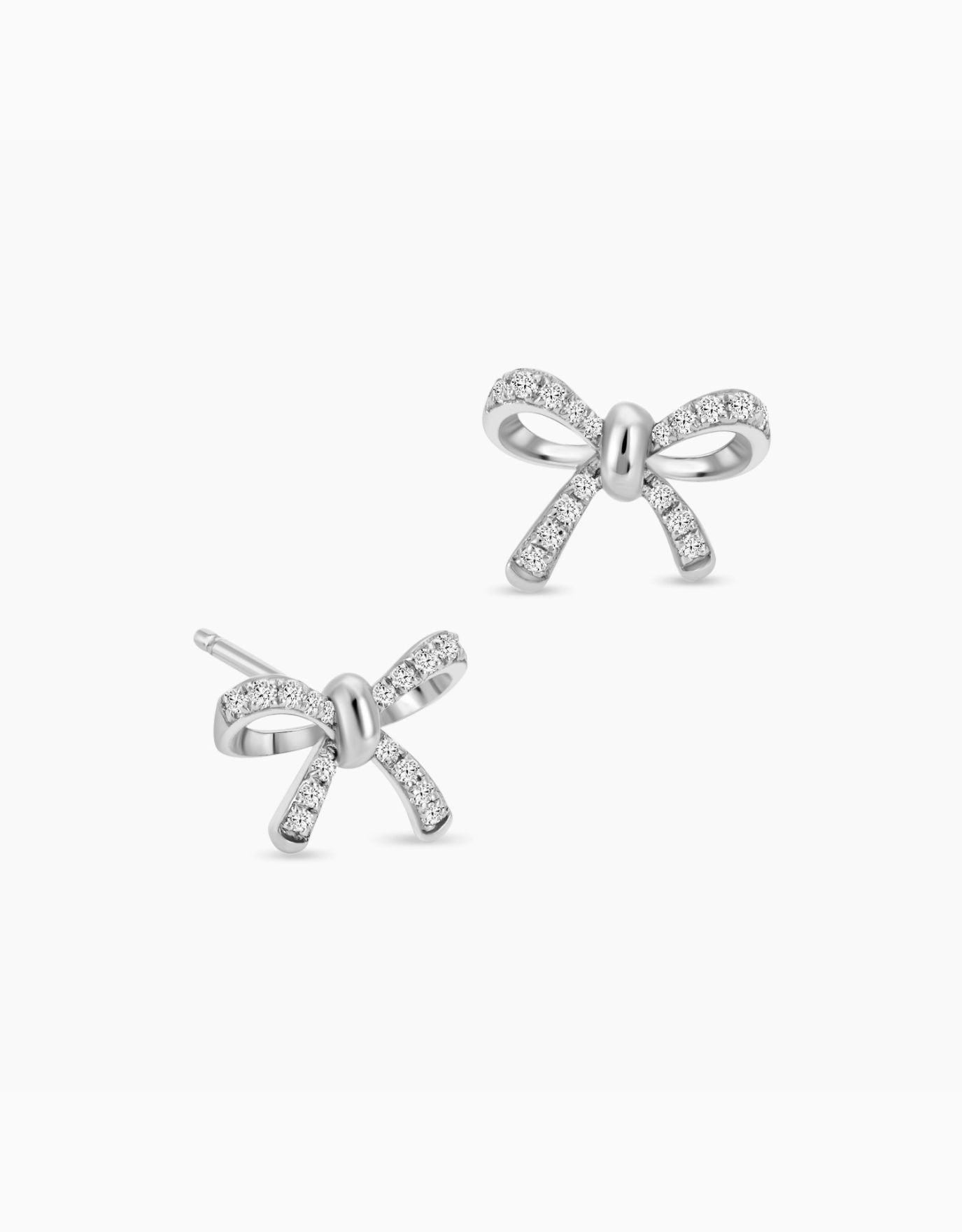 LVC Noeud Bow Diamond Stud Earrings
