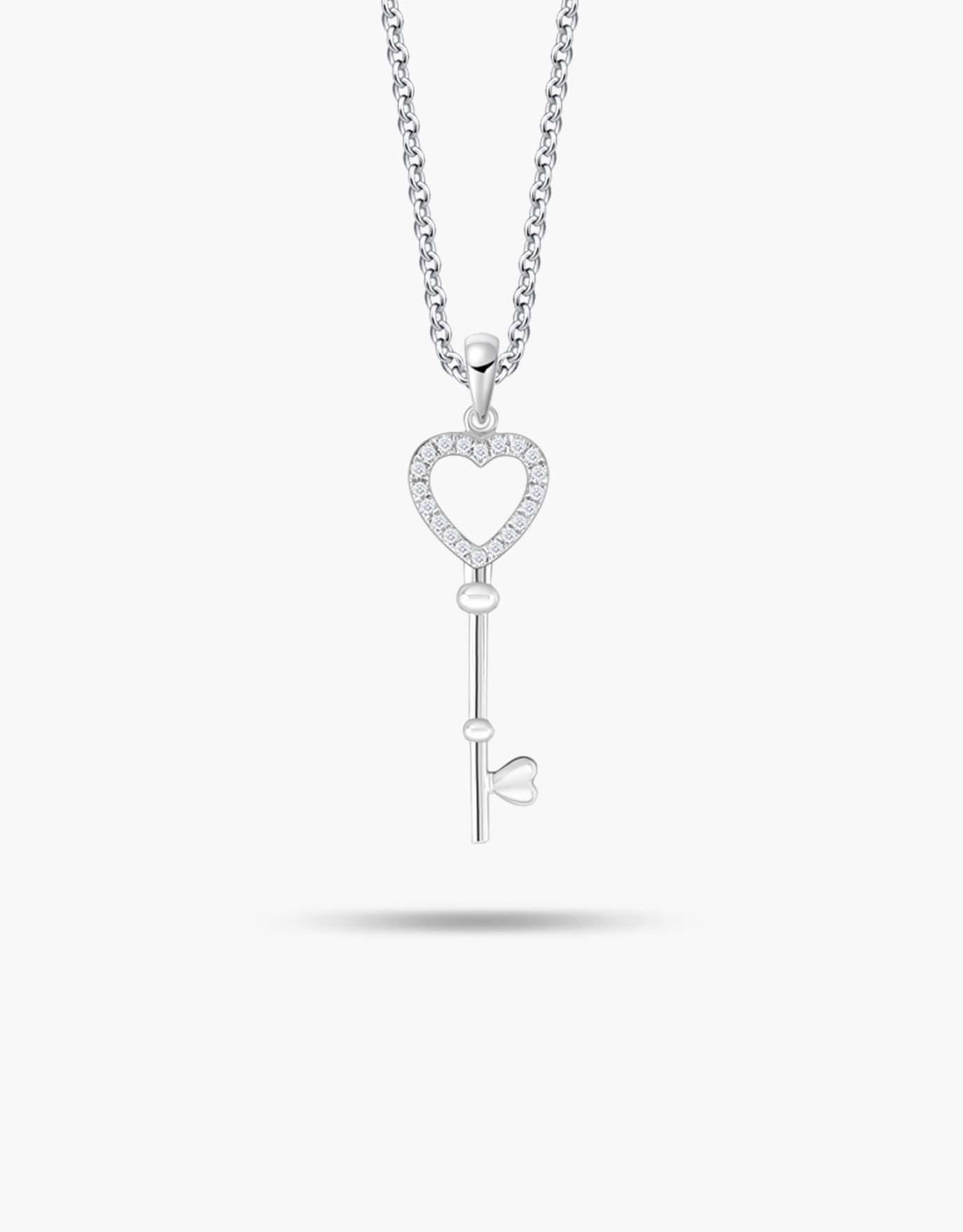 LVC Cheri Heart Key Diamond Pendant