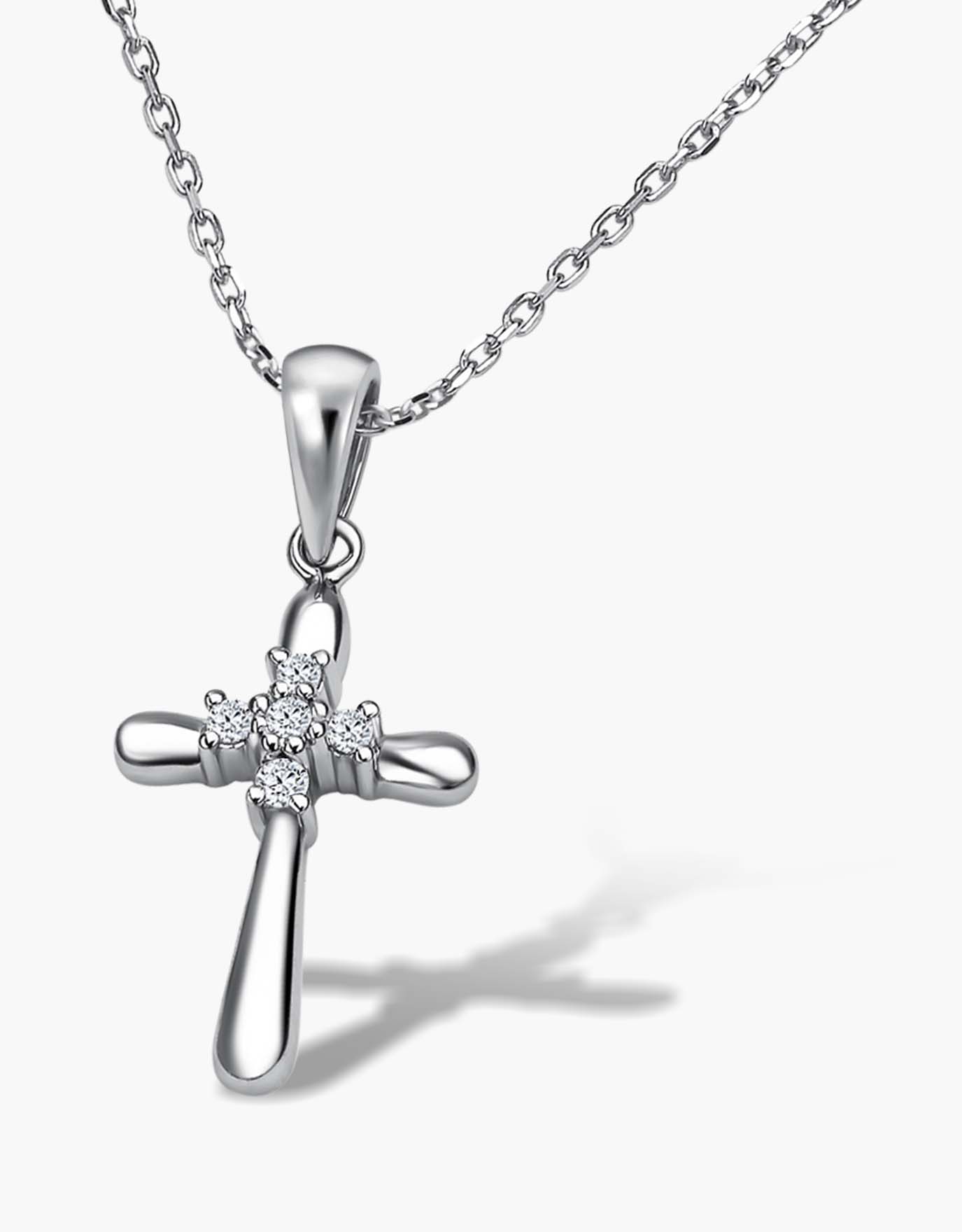 LVC Charmes Delicate Cross Diamond Pendant