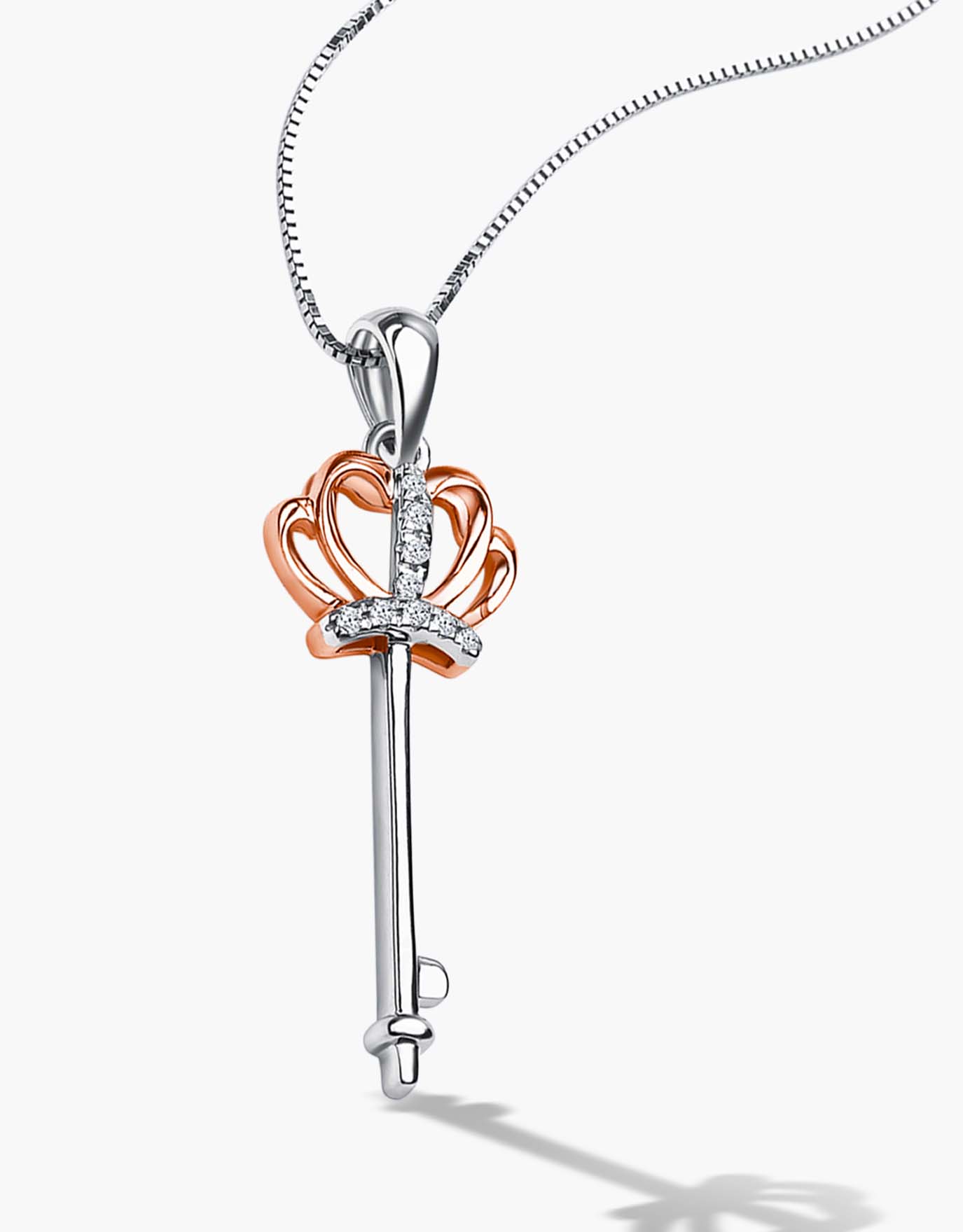 Disney Elsa Inspired Diamond Key Pendant Sterling Silver 1/6 CTTW |  Enchanted Disney Fine Jewelry – Jewelili