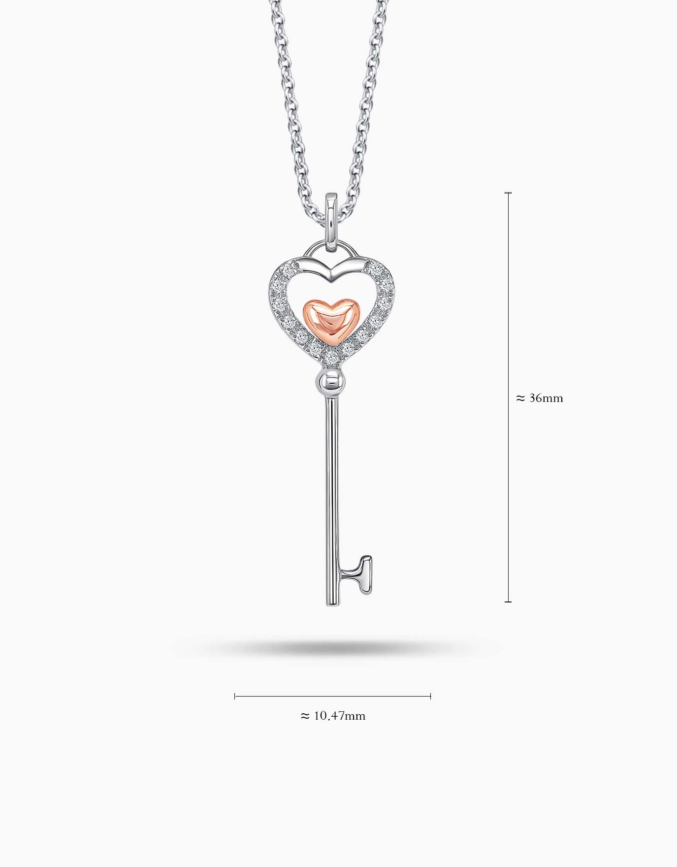 LVC Cheri Faithful Heart Key Diamond Pendant