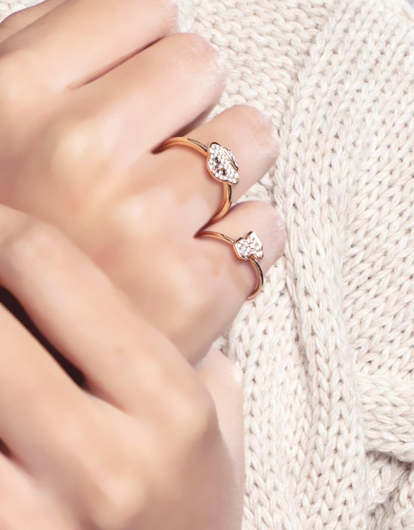 LVC Teddy Bear Diamond Ring