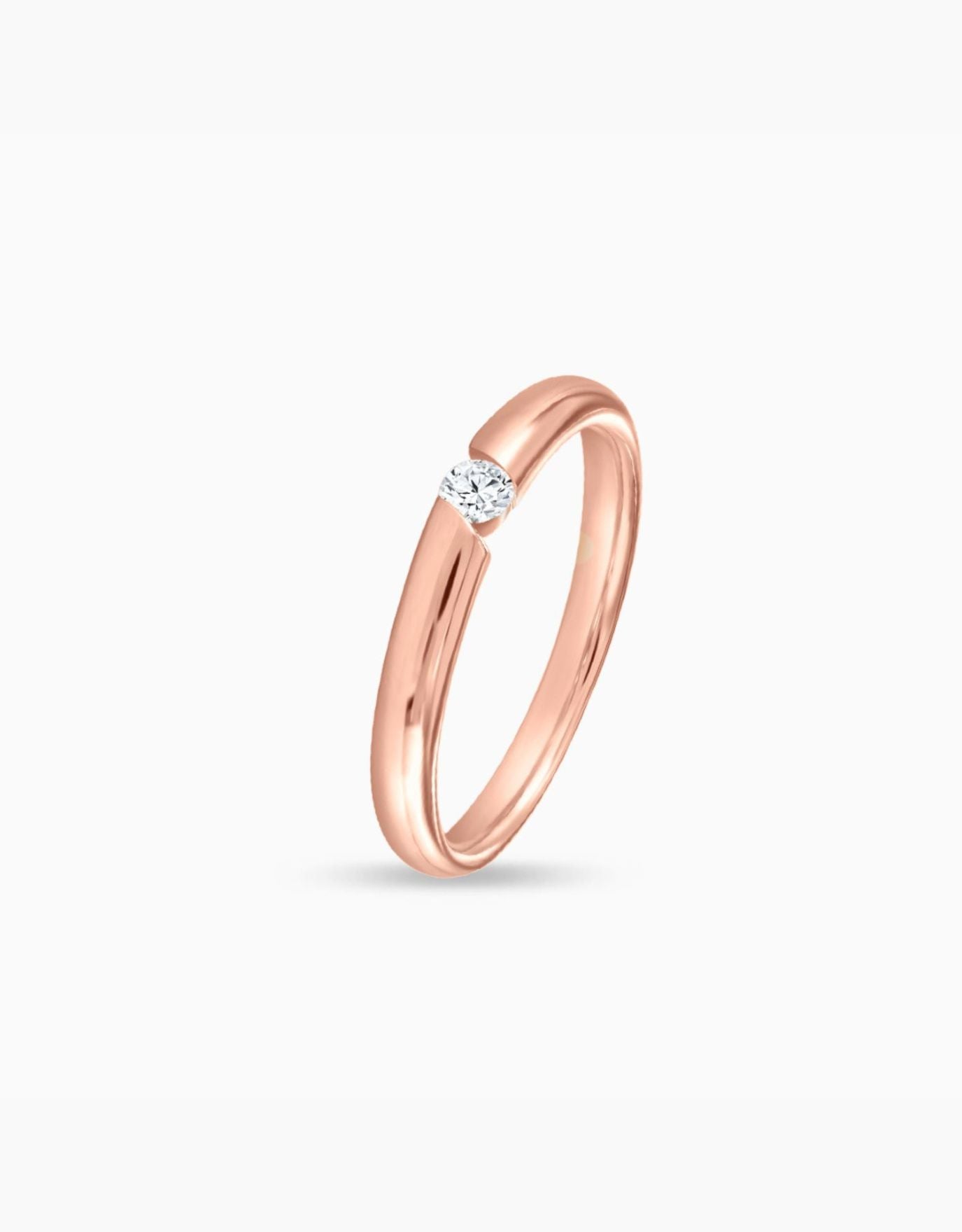 LVC Classique Diamond Tension Wedding Band in Rose Gold