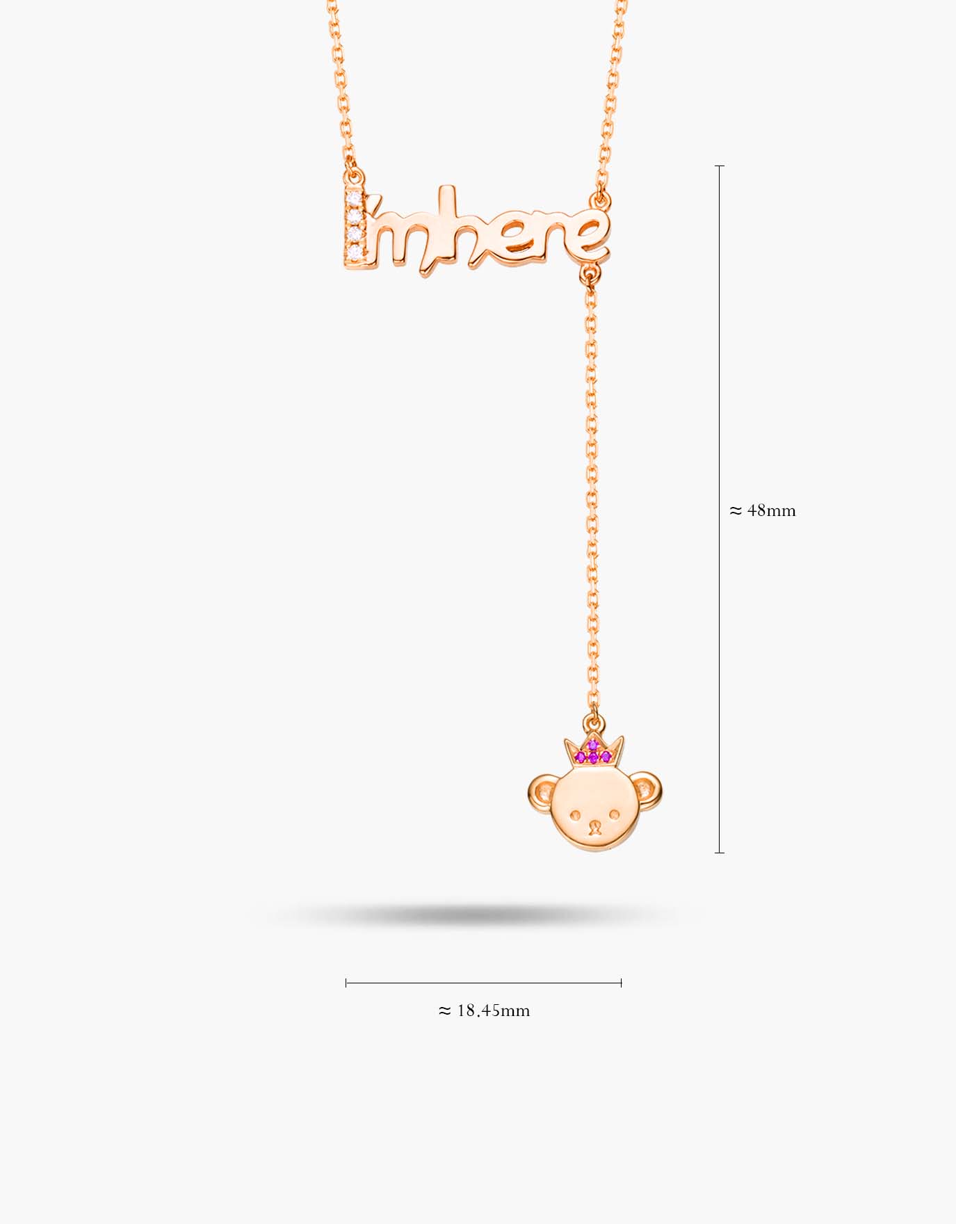 LVC Teddy Bear Im Here Precious Stones Necklace