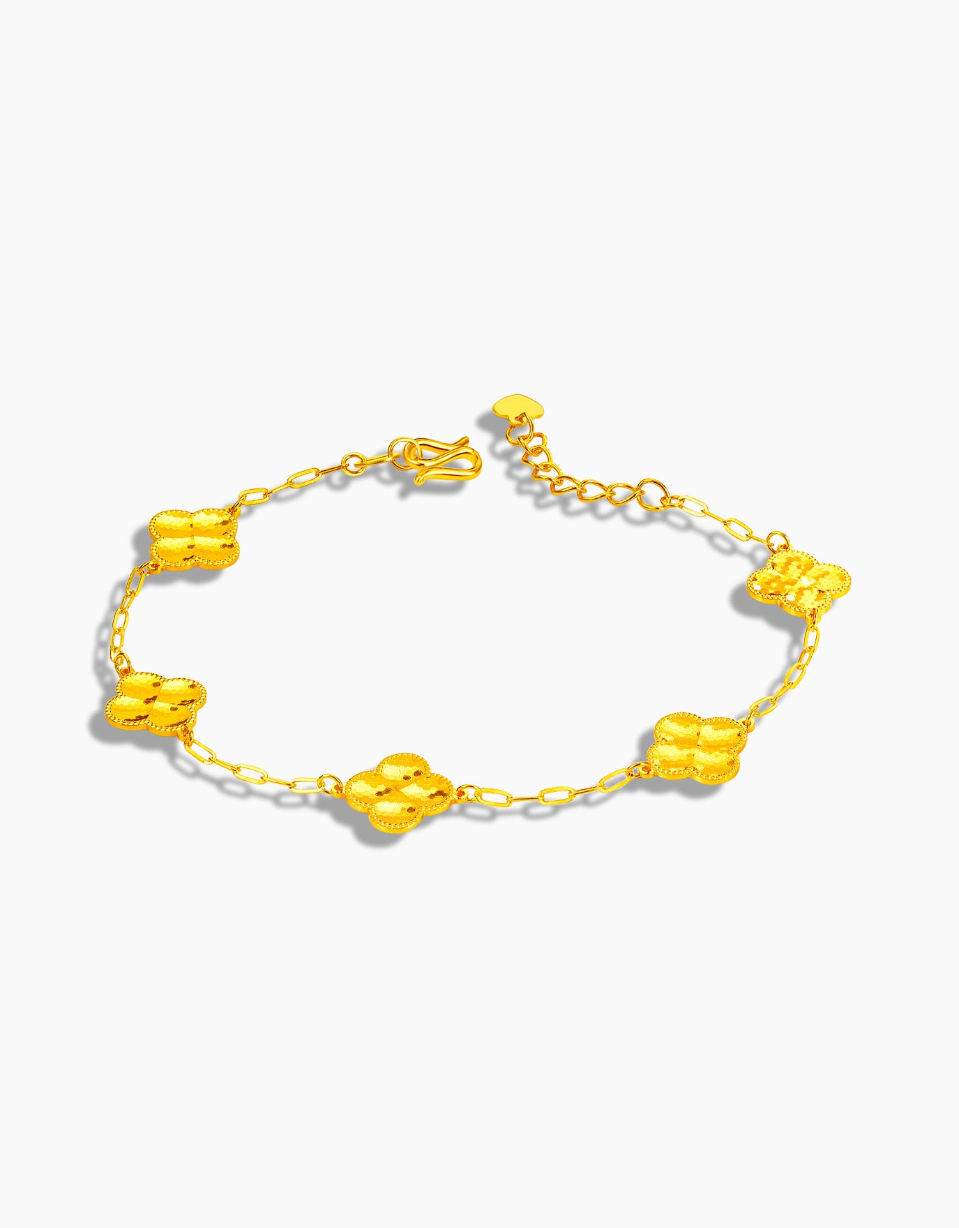 LVC 9IN Clover Quintet 999 Gold Bracelet
