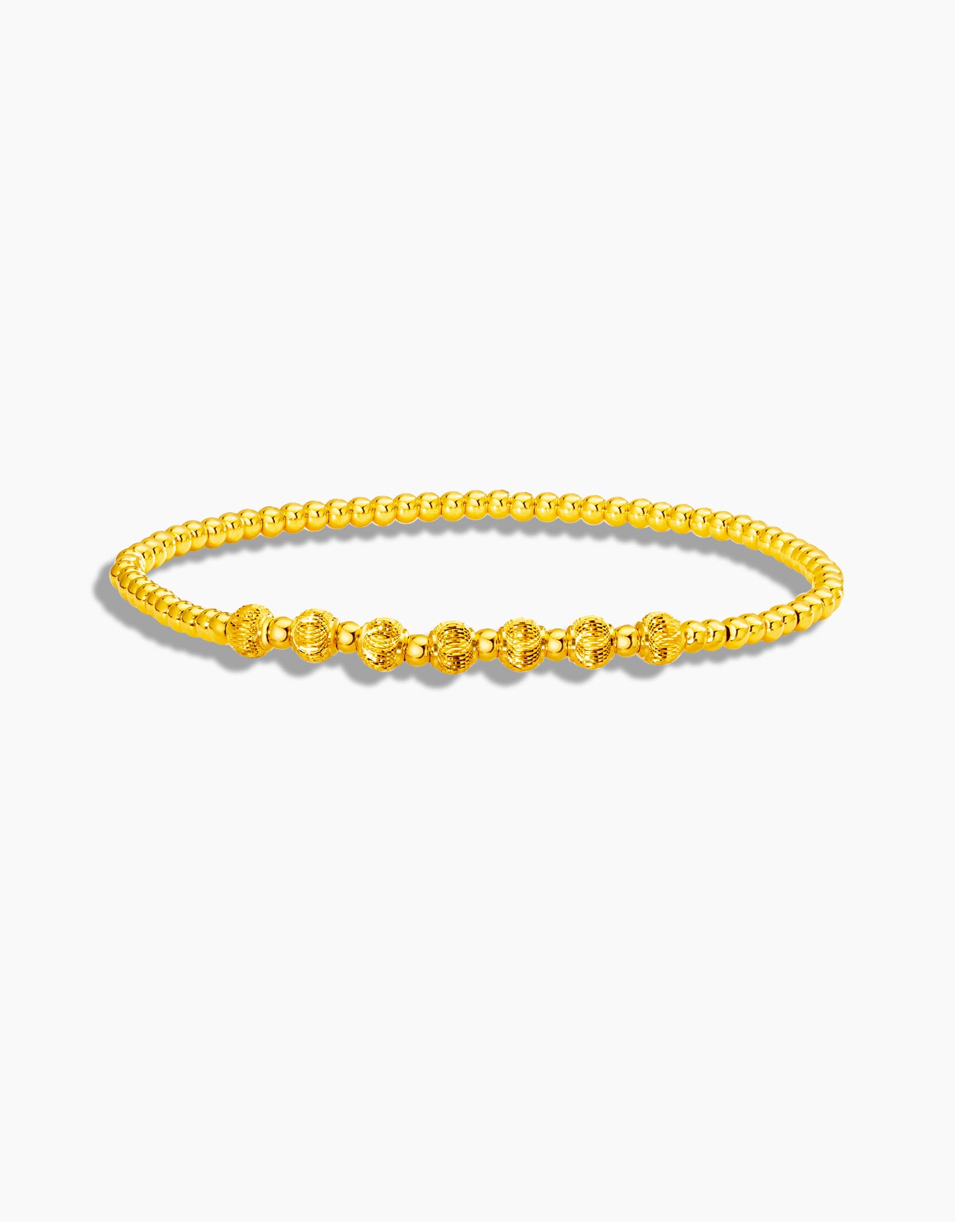 LVC 9IN Dahlia Beaded 999 Gold Bracelet