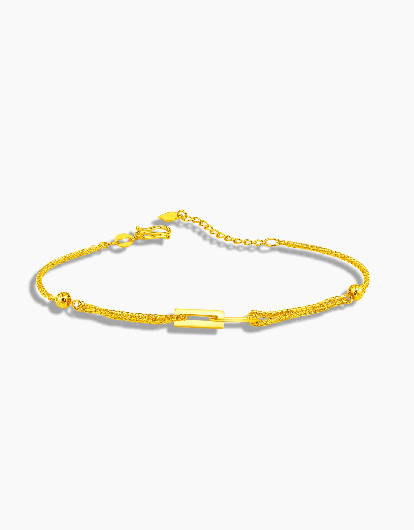 LVC 9IN Interlocking Tiles 999 Gold Bracelet
