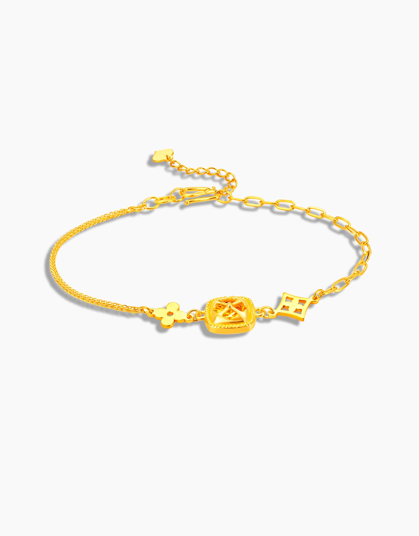 LVC 9IN Petit Floral 999 Gold Bracelet