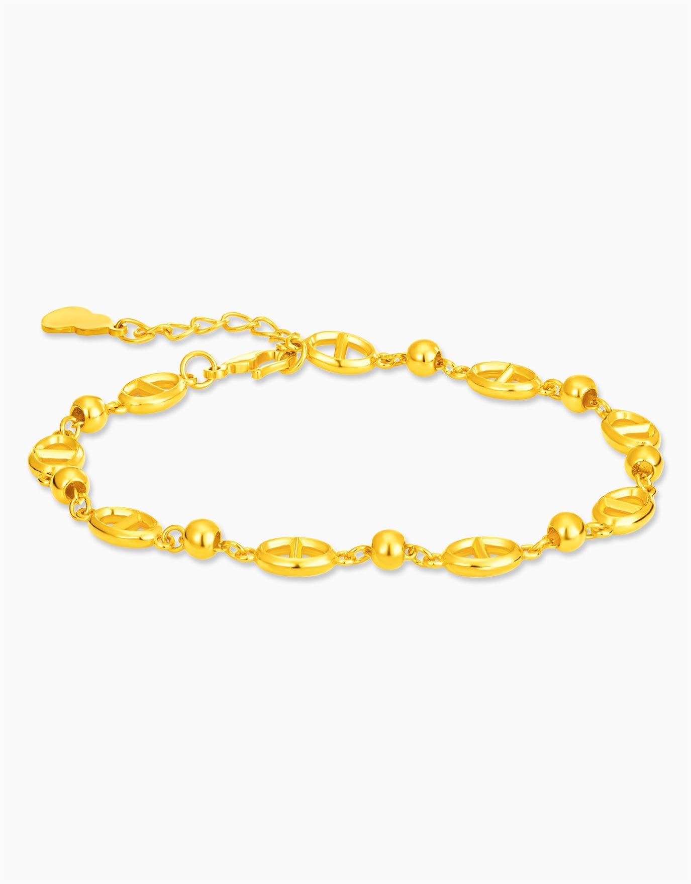 LVC 9IN Curved Tag 999 Gold Bracelet