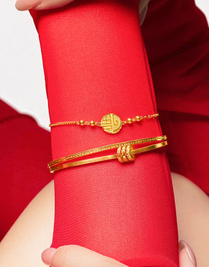 LVC 9IN Classic Petit Barrel 999 Gold Bangle