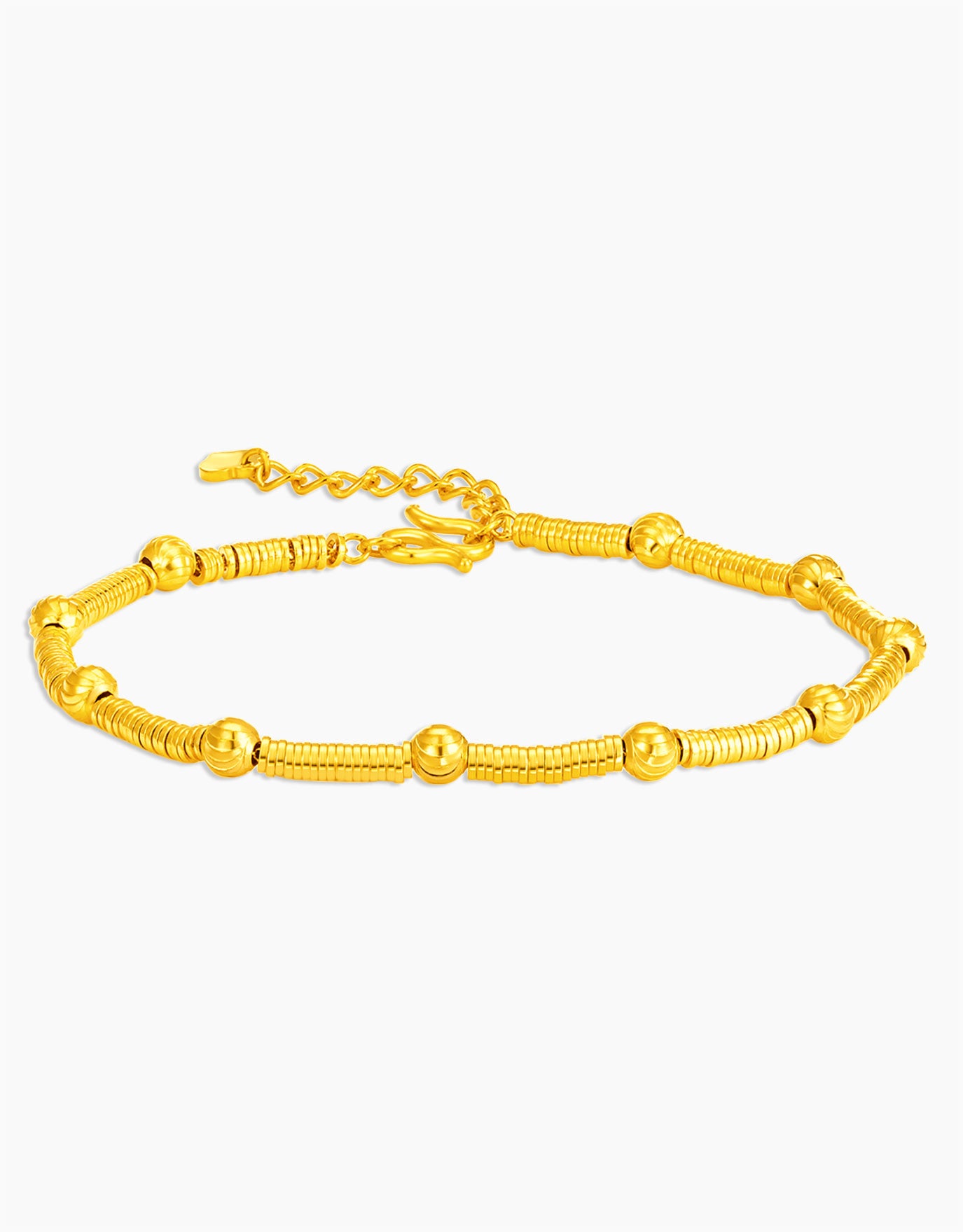 LVC 9IN Jesse Beaded 999 Gold Bracelet