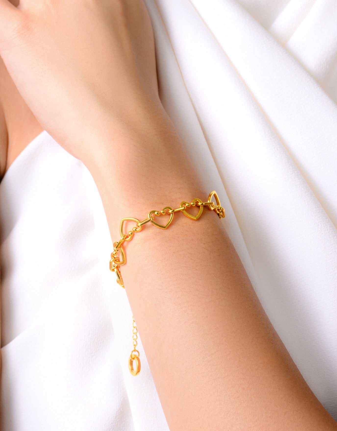 LVC 9IN Heart Burst 999 Gold Bracelet