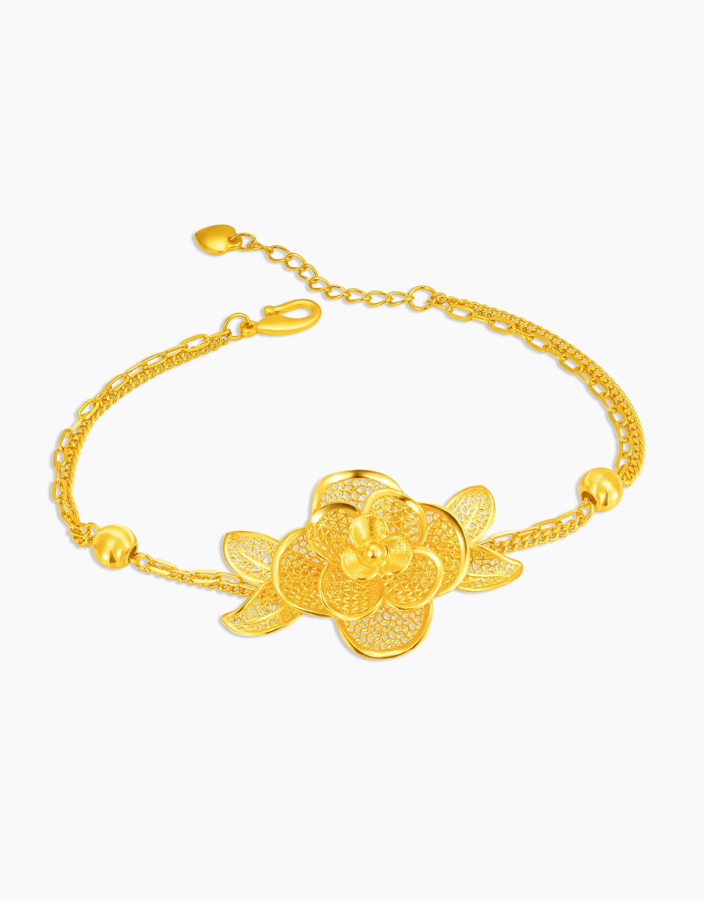 LVC 9IN Floral Majesty 999 Gold Bracelet