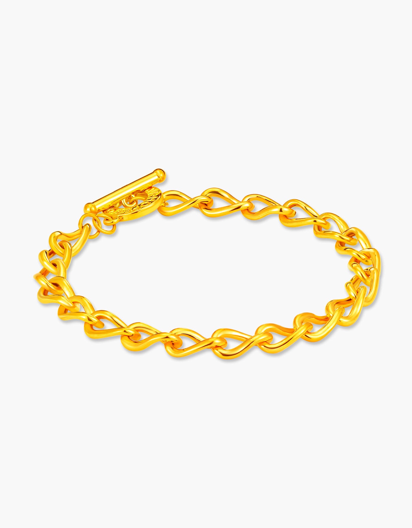 LVC 9IN Interwoven Link 999 Gold Bracelet