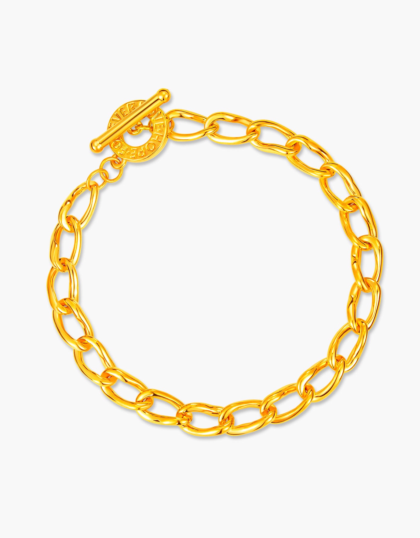 LVC 9IN Interwoven Link 999 Gold Bracelet