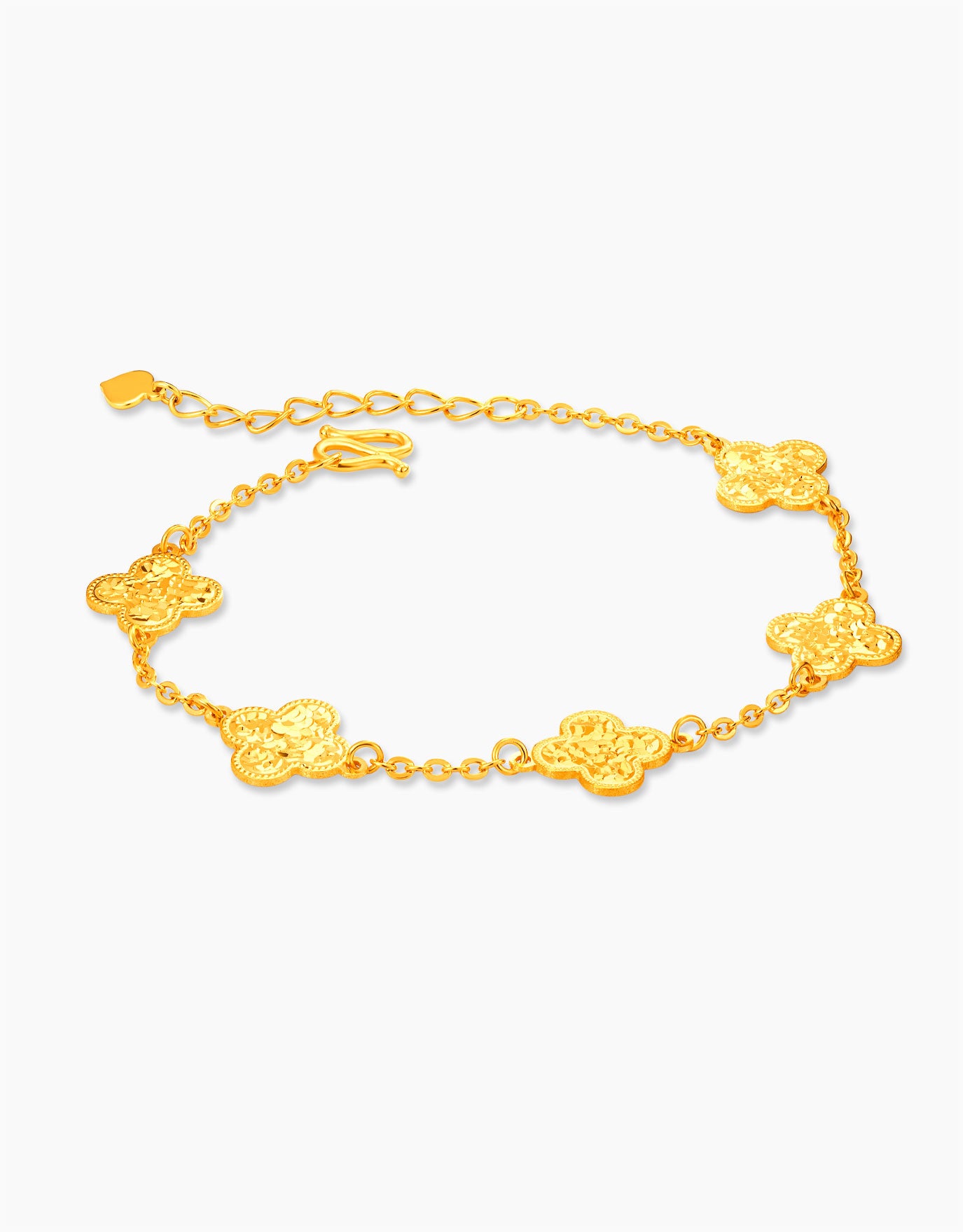 LVC 9IN Clover Risus 999 Gold Bracelet (10mm)