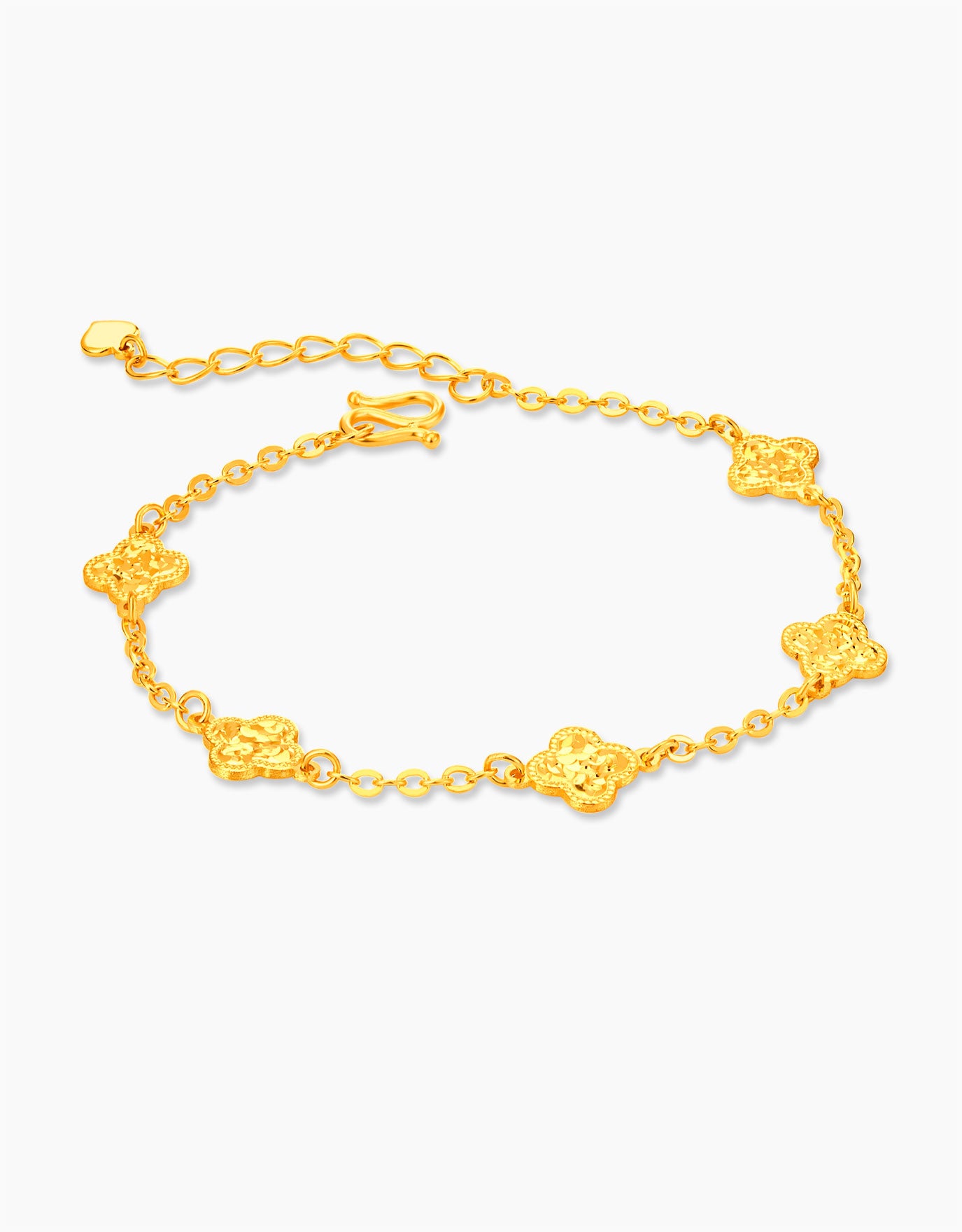 LVC 9IN Clover Risus 999 Gold Bracelet (8mm)