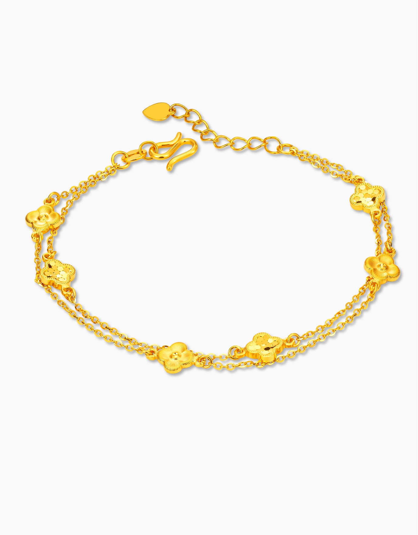 LVC 9IN Sparkling in Clover 999 Gold Bracelet