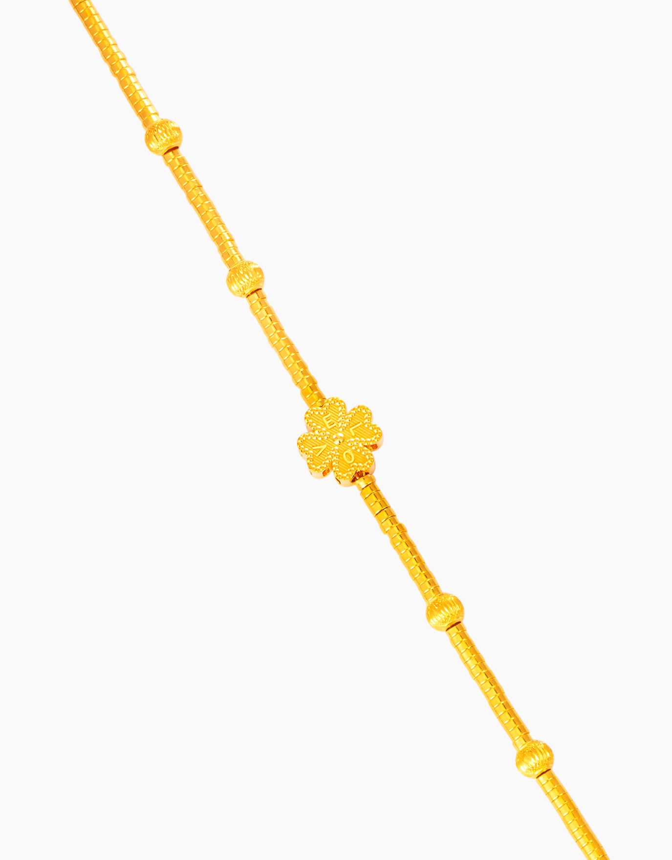 LVC 9IN Clover Lucky Love 999 Gold Bracelet
