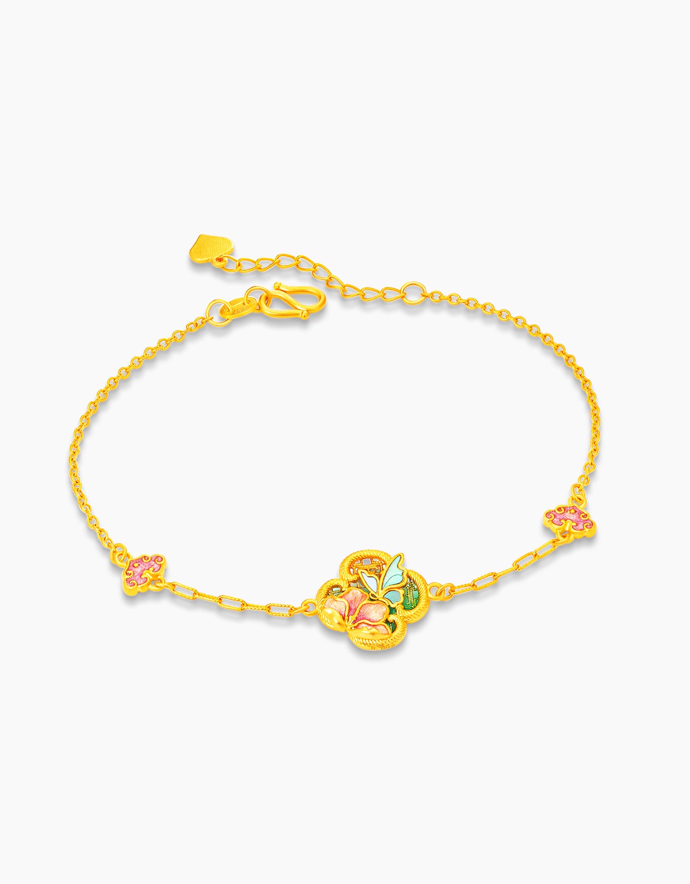 LVC 9IN Butterfly Garden 999 Gold Bracelet