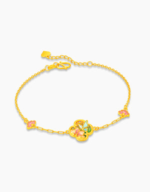 LVC 9IN Butterfly Garden 999 Gold Bracelet
