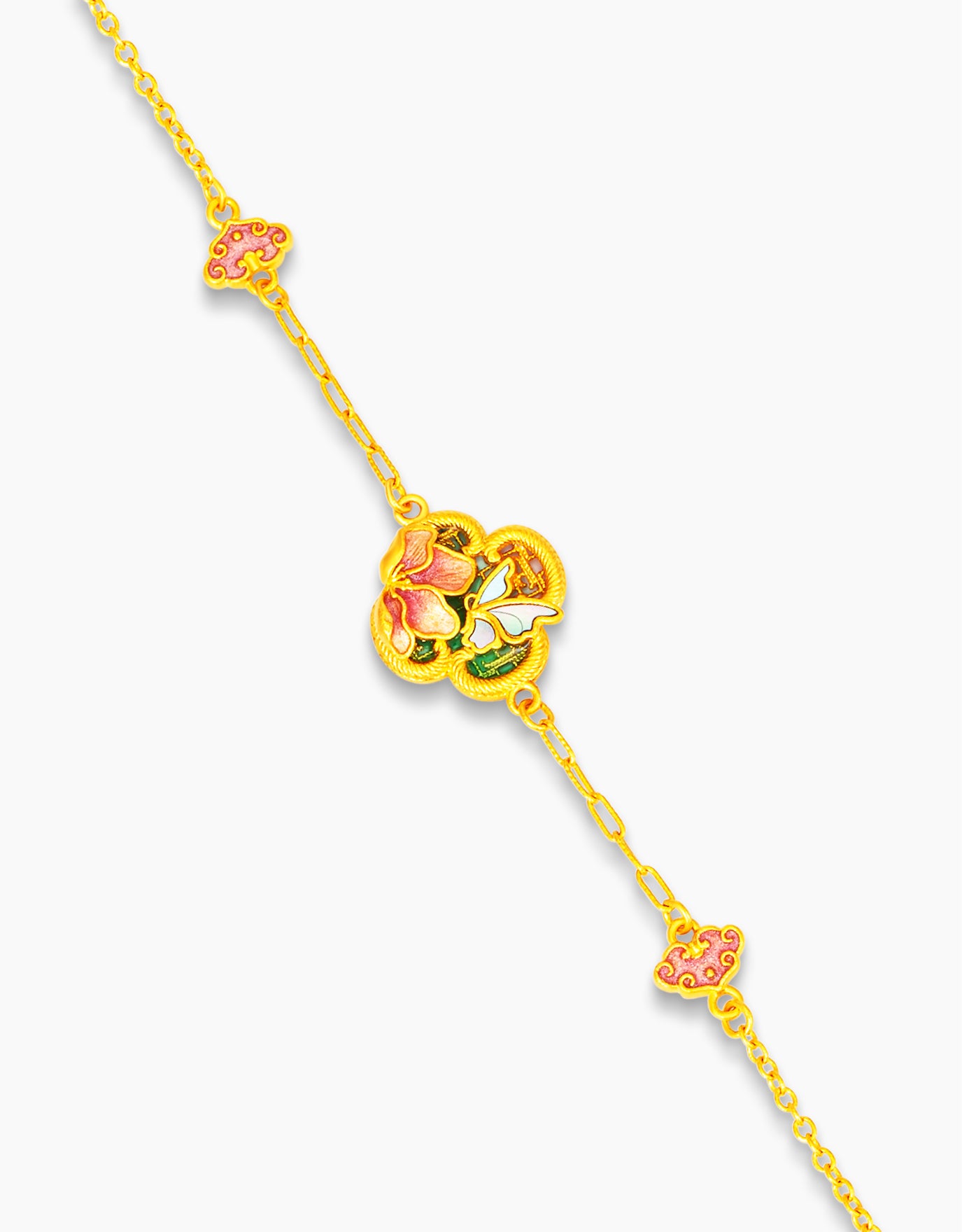 LVC 9IN Butterfly Garden 999 Gold Bracelet