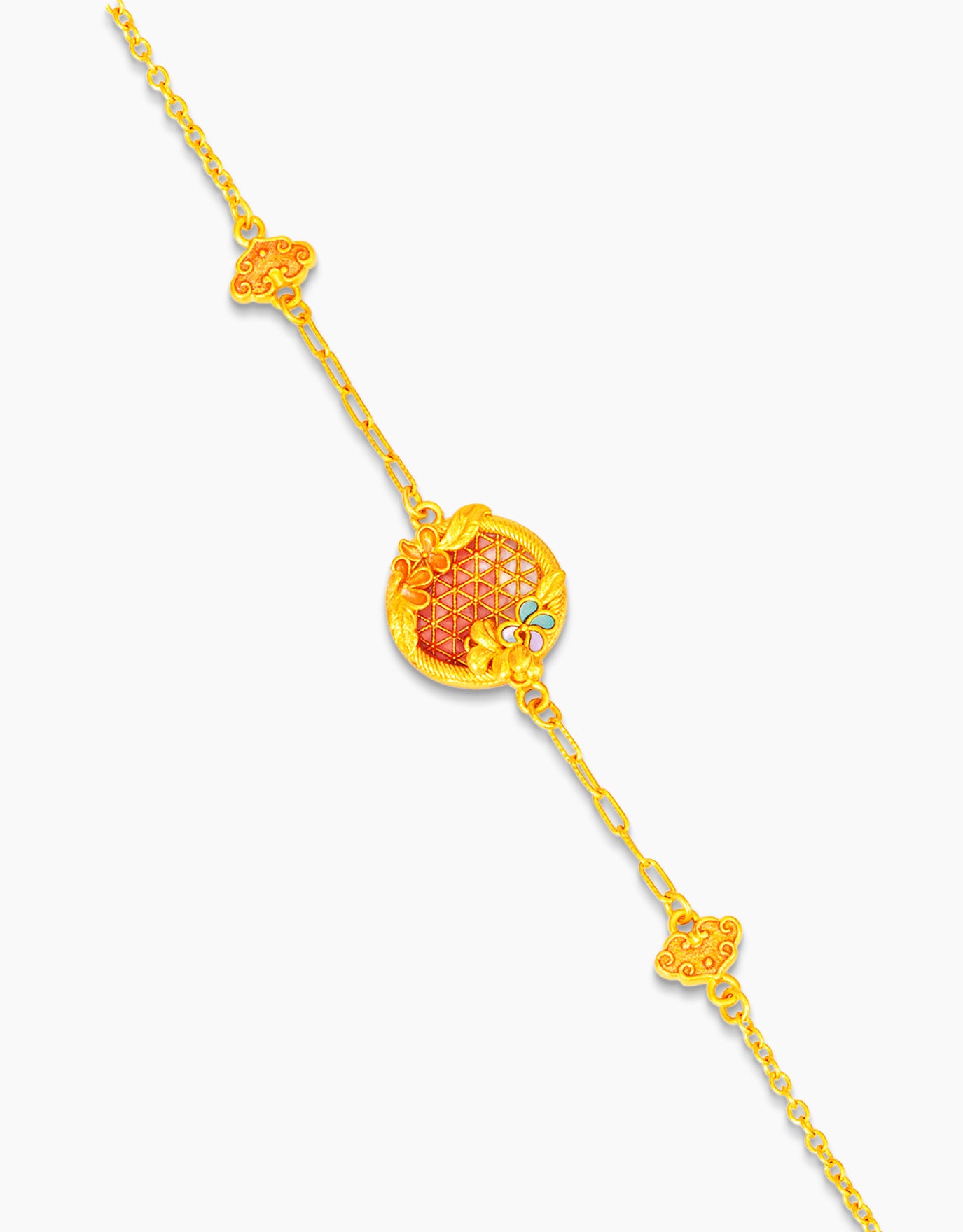 LVC 9IN Blush Bloom 999 Gold Bracelet