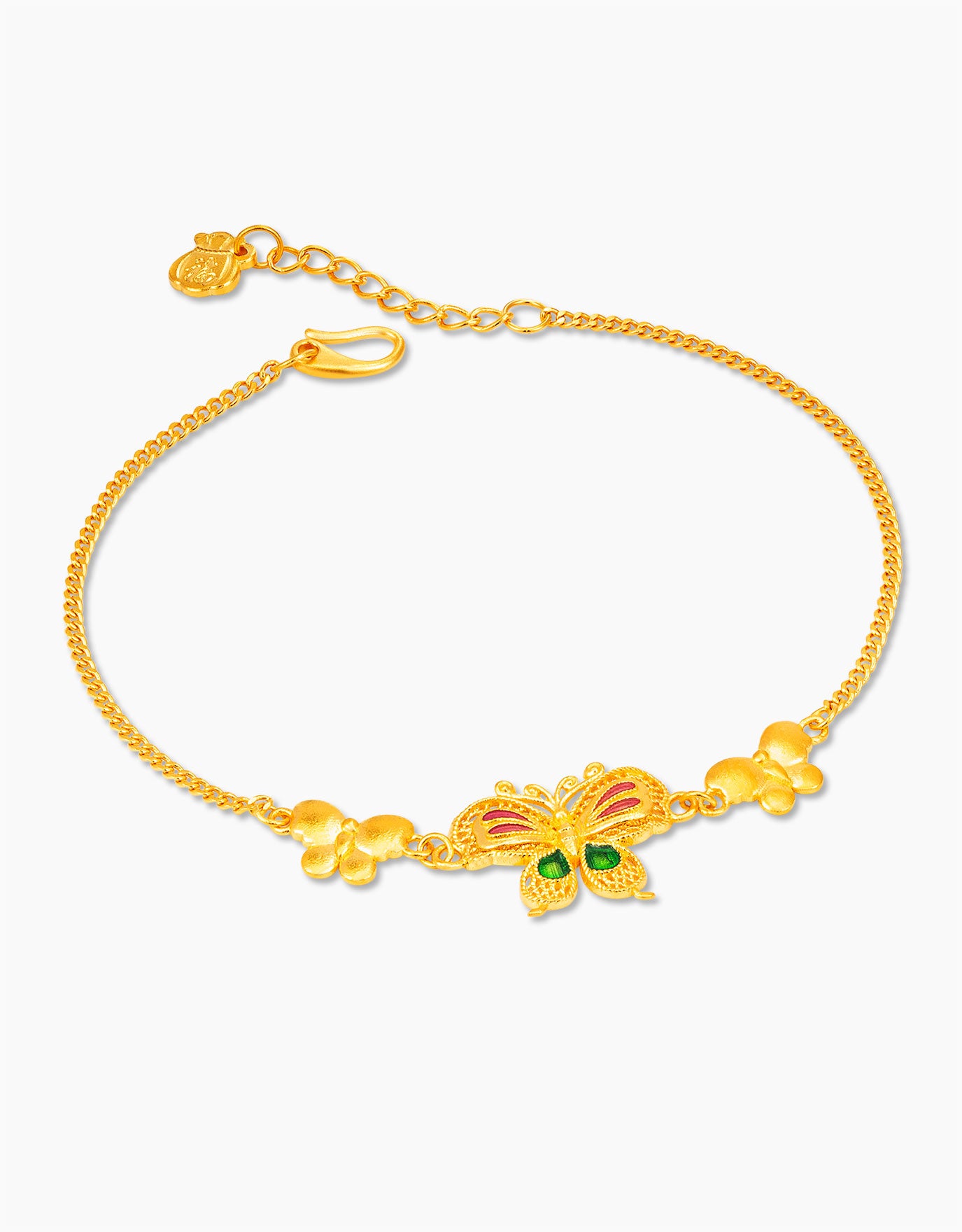 LVC 9IN Butterfly Bond 999 Gold Bracelet