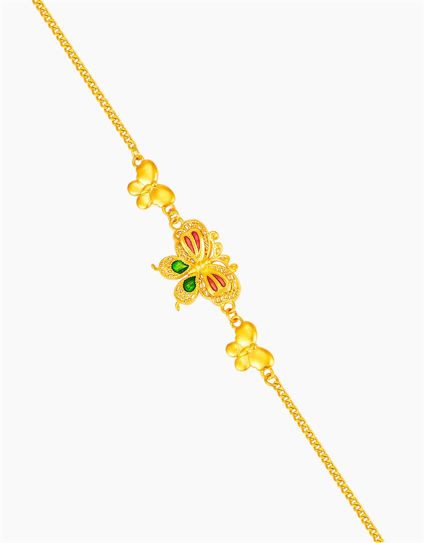LVC 9IN Butterfly Bond 999 Gold Bracelet