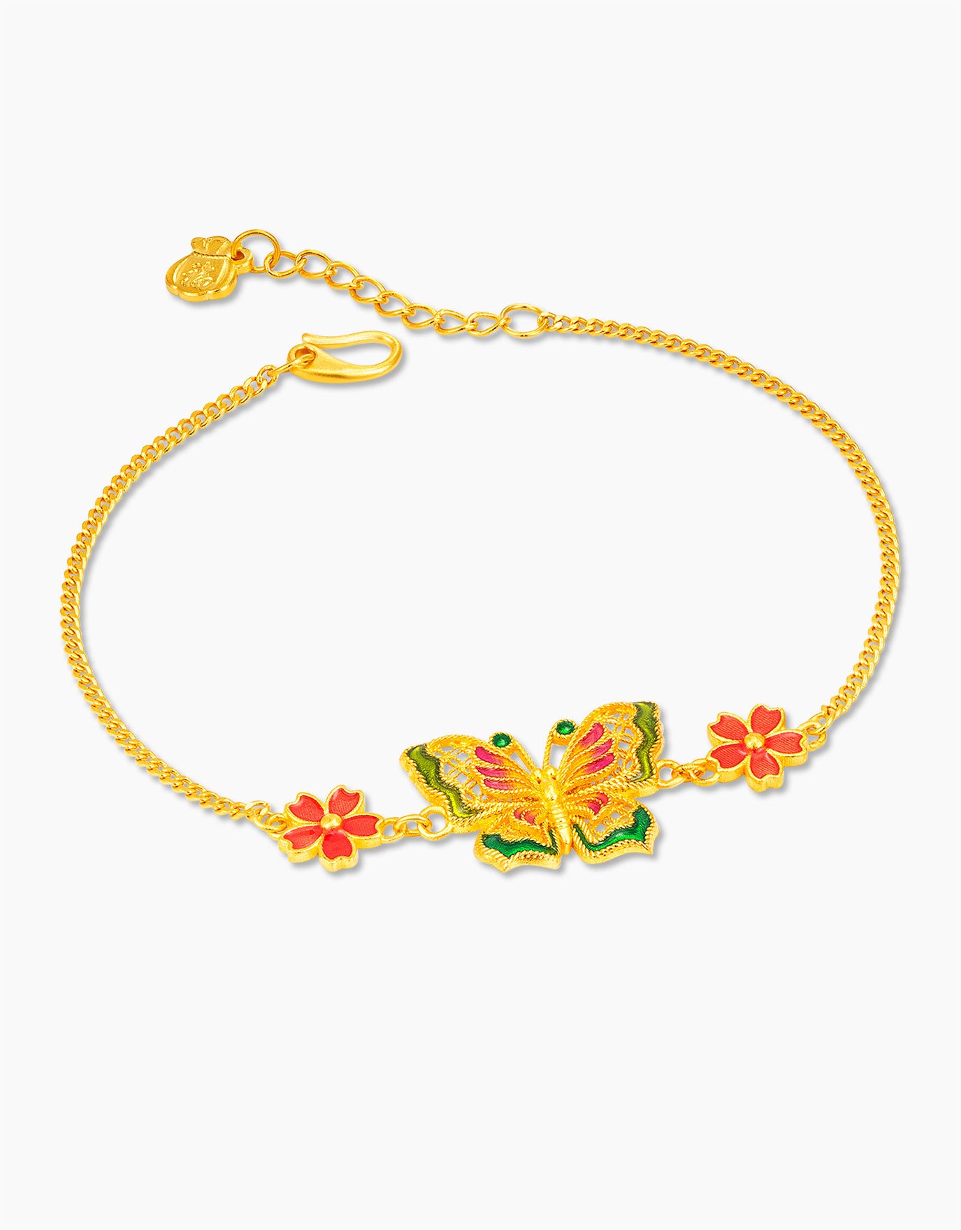 LVC 9IN Bamboo Peace & Plenty 999 Gold Bracelet – Love & Co.