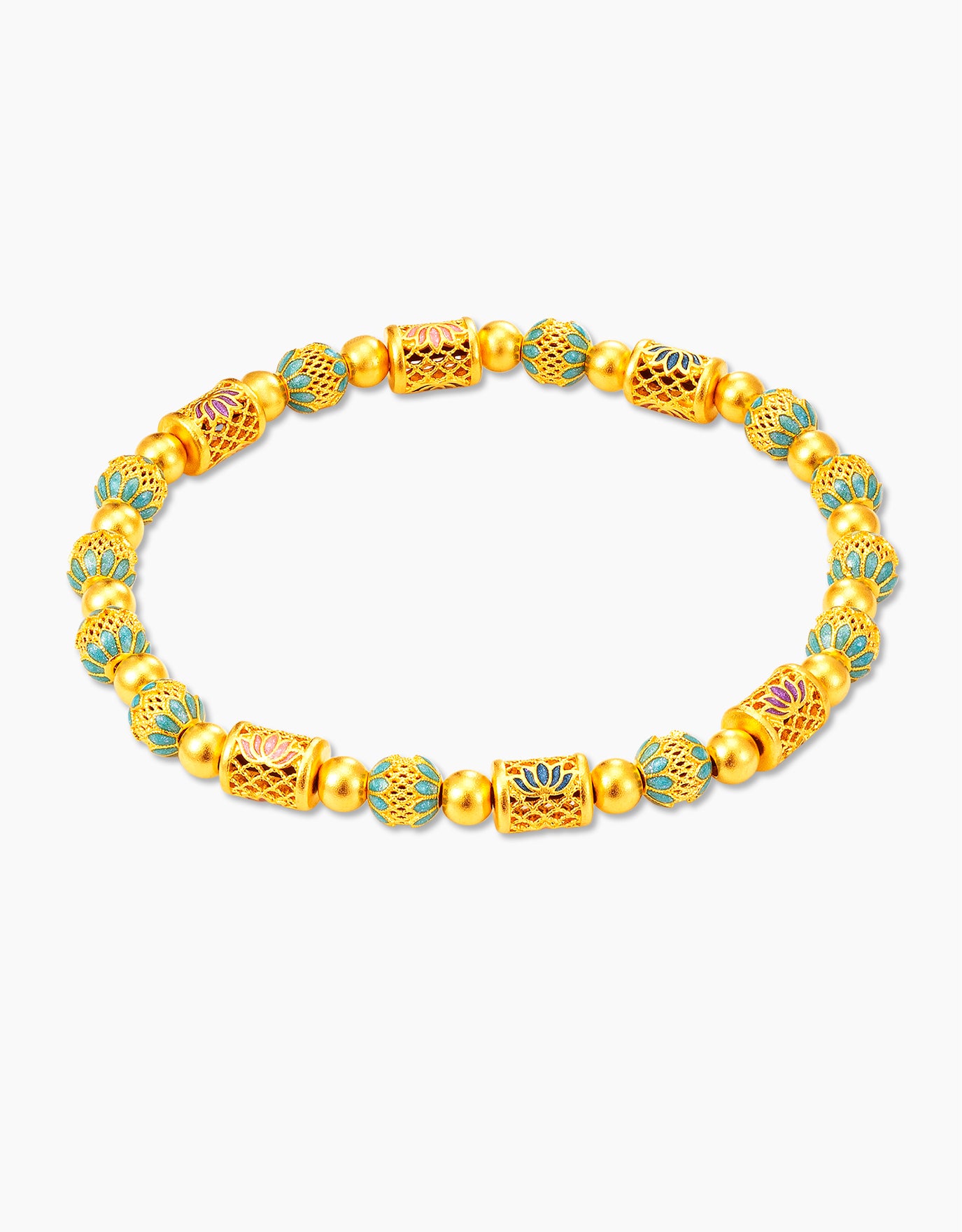 LVC 9IN Macaron Sugar 999 Gold Bracelet