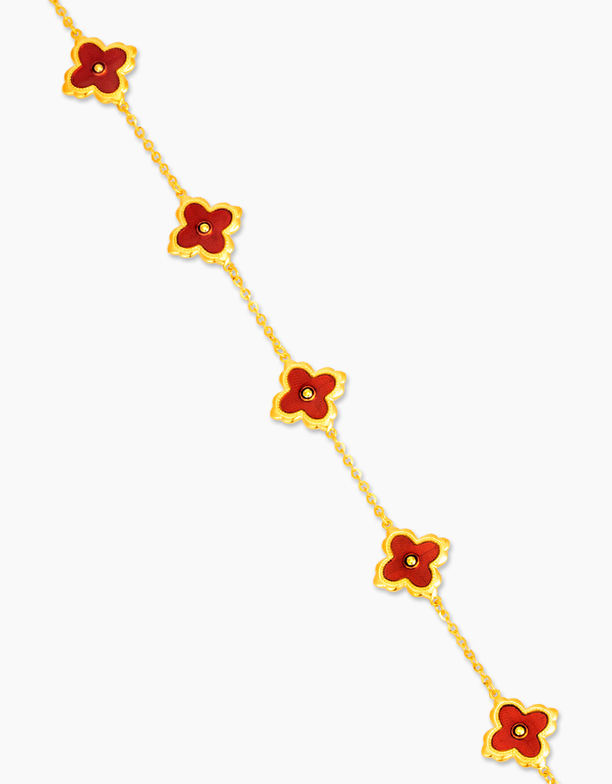 LVC 9IN Scarlet Clover 999 Gold Bracelet