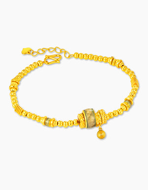 LVC 9IN Verdant Barrel 999 Gold Bracelet