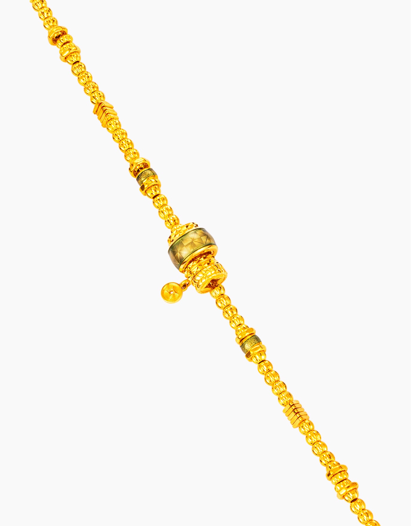 LVC 9IN Verdant Barrel 999 Gold Bracelet