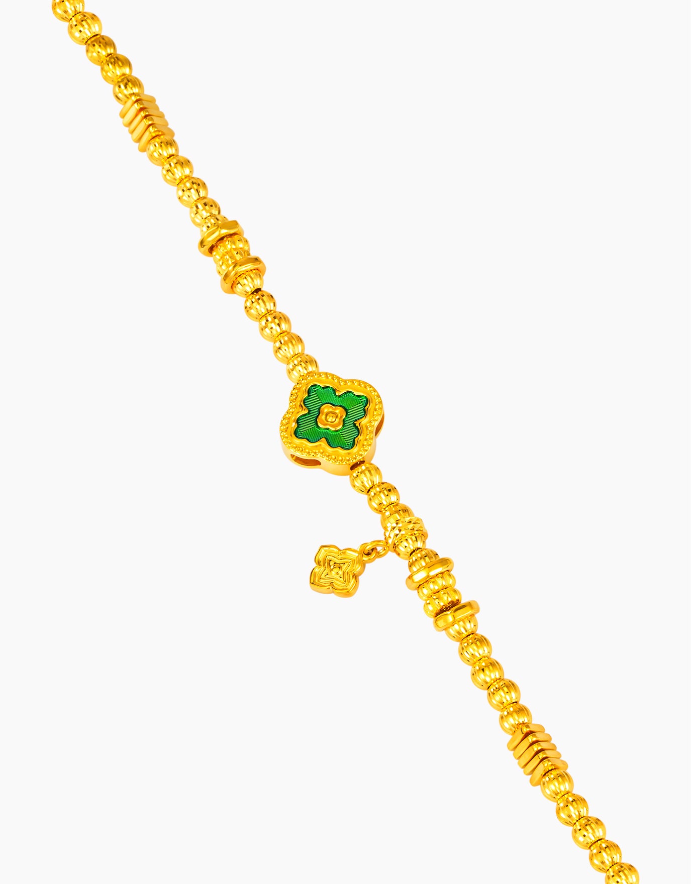 LVC 9IN Clover Bliss Bead 999 Gold Bracelet
