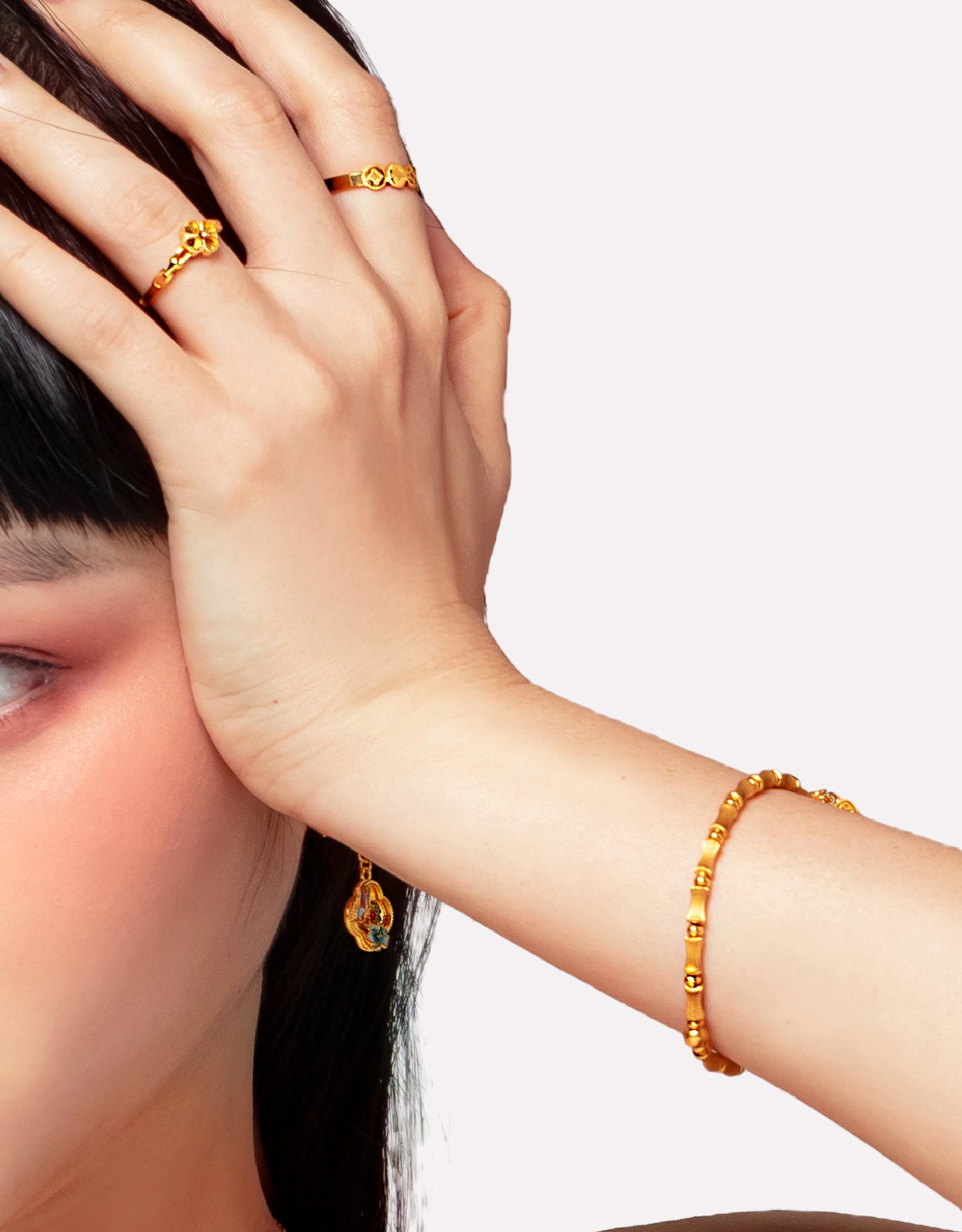 LVC 9IN Butterfly Clover Celestine 999 Gold Earrings