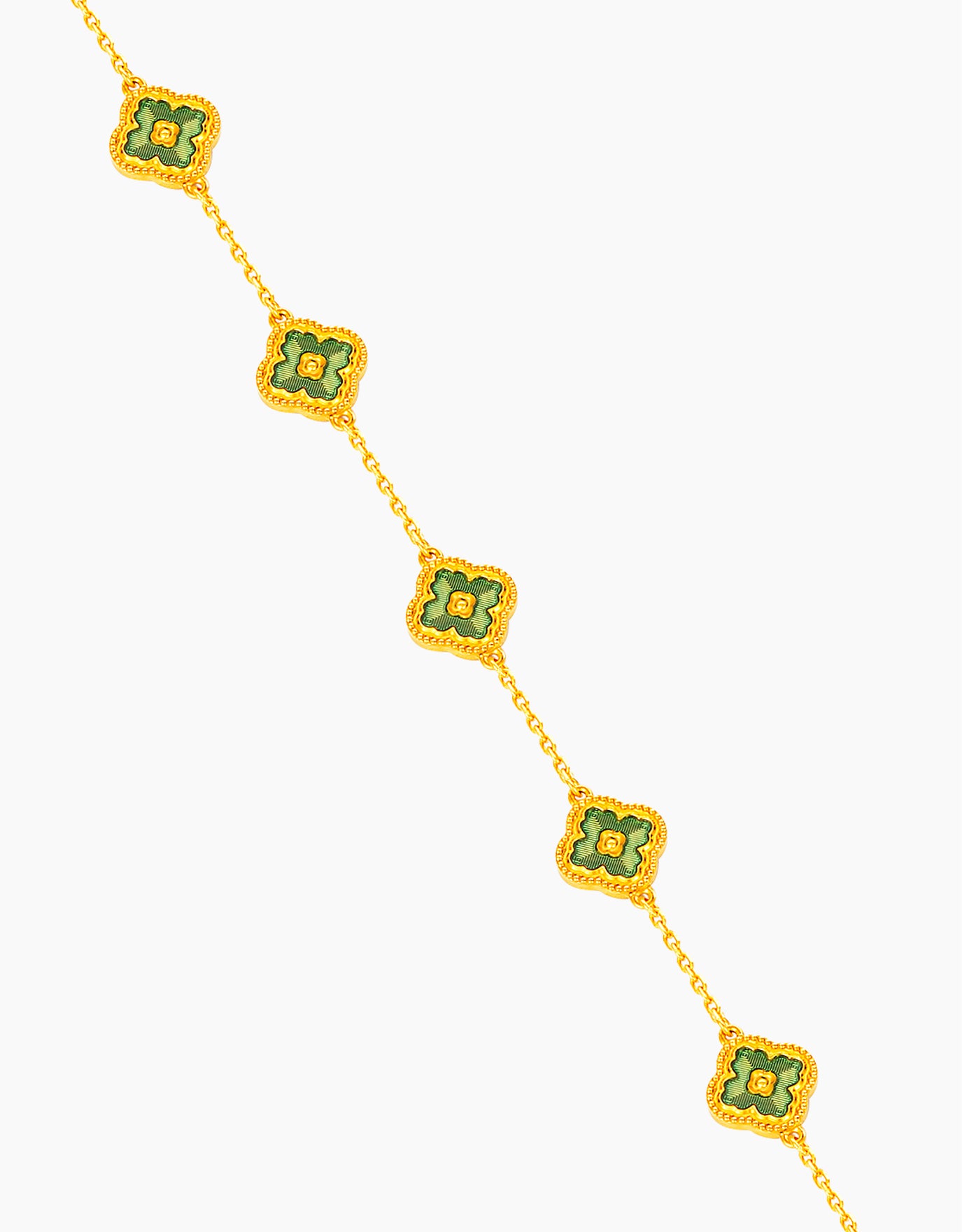 LVC 9IN Lucky Clover Line 999 Gold Bracelet