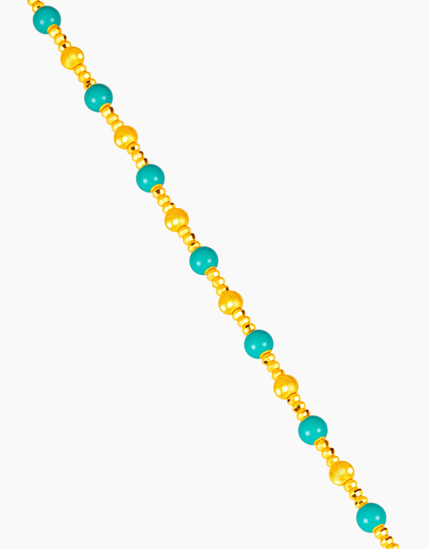 LVC 9IN Cerulean Bead 999 Gold Bracelet
