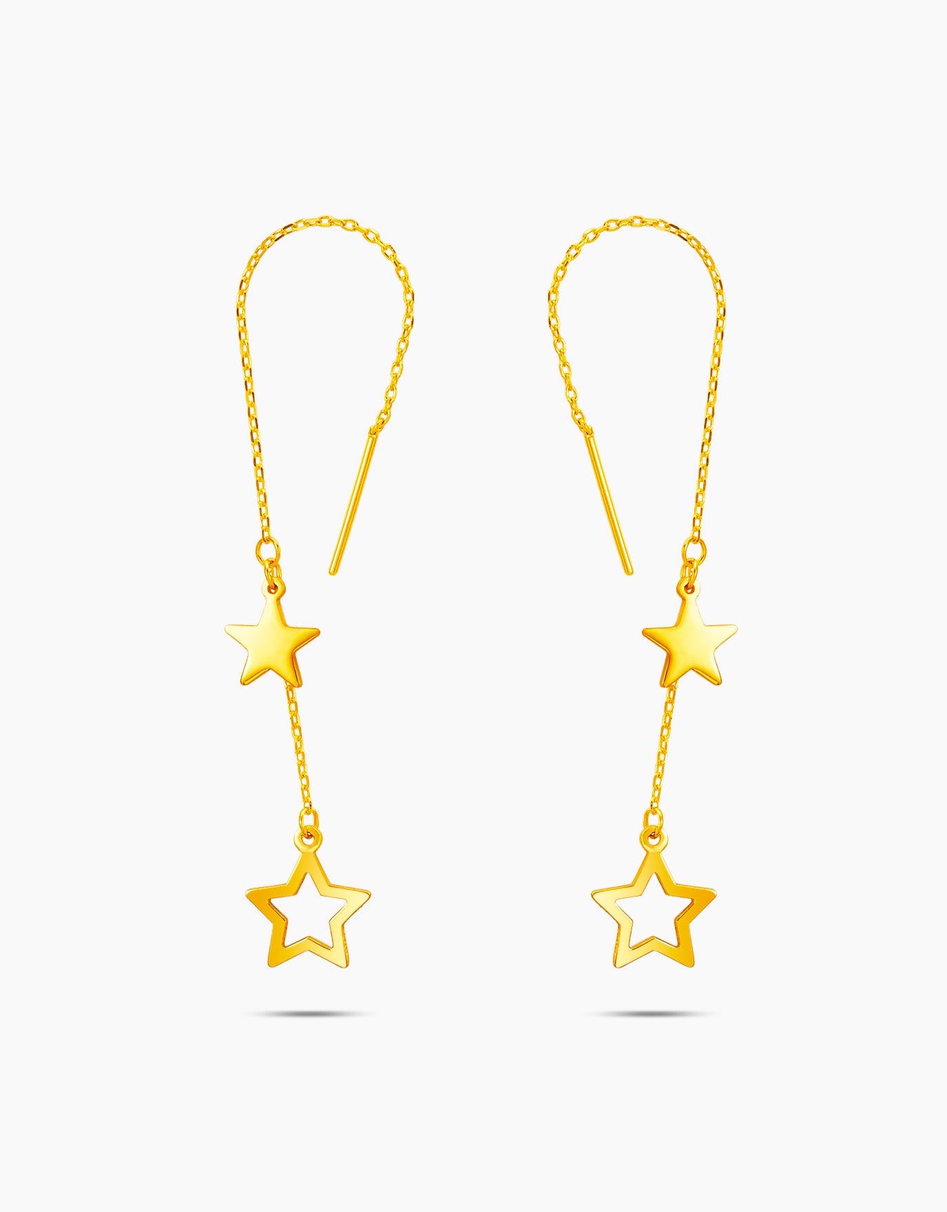 LVC 9IN Matched Stars 999 Gold Drop Earrings
