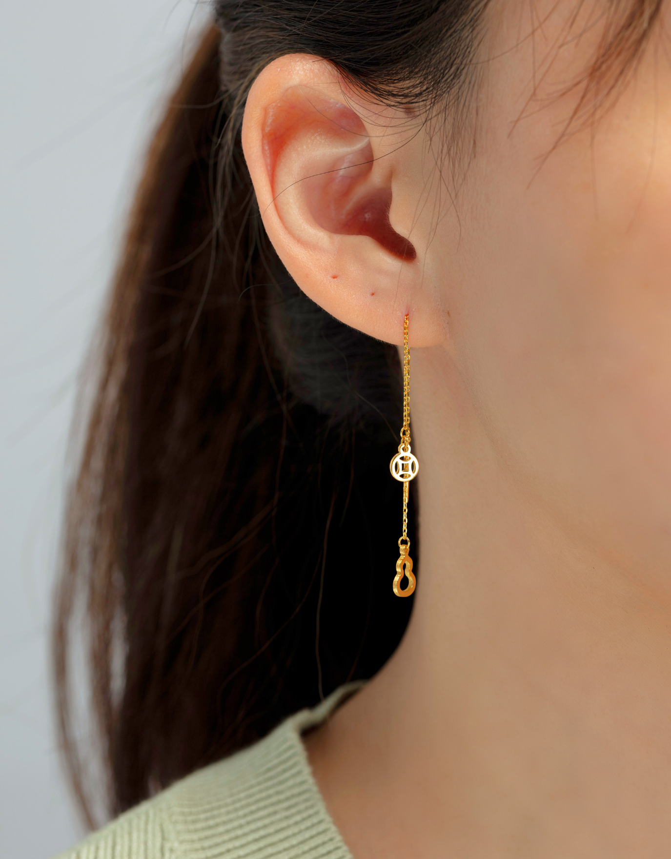 LVC 9IN Hulu 999 Gold Drop Earrings