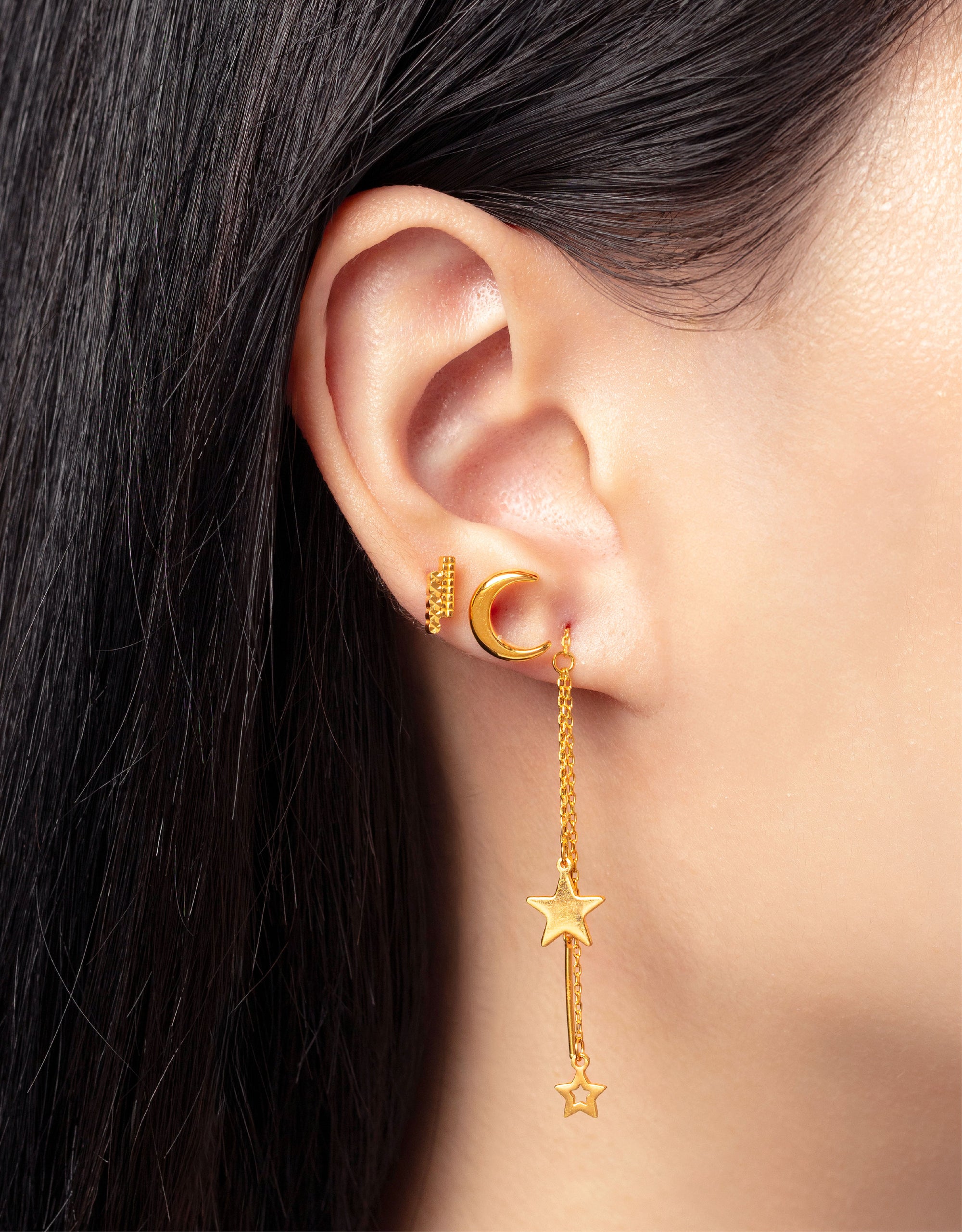 LVC 9IN Starry Cascade 999 Gold Earrings