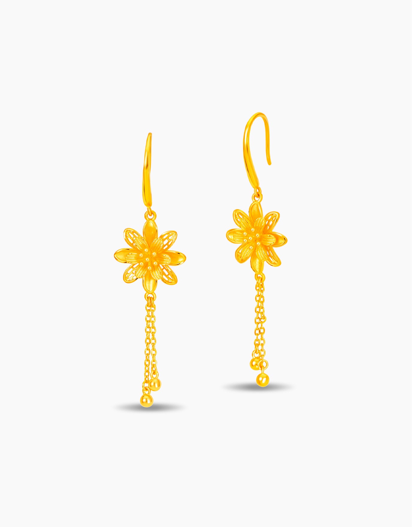 LVC 9IN Blooming Bouquet 999 Gold Dangling Earrings