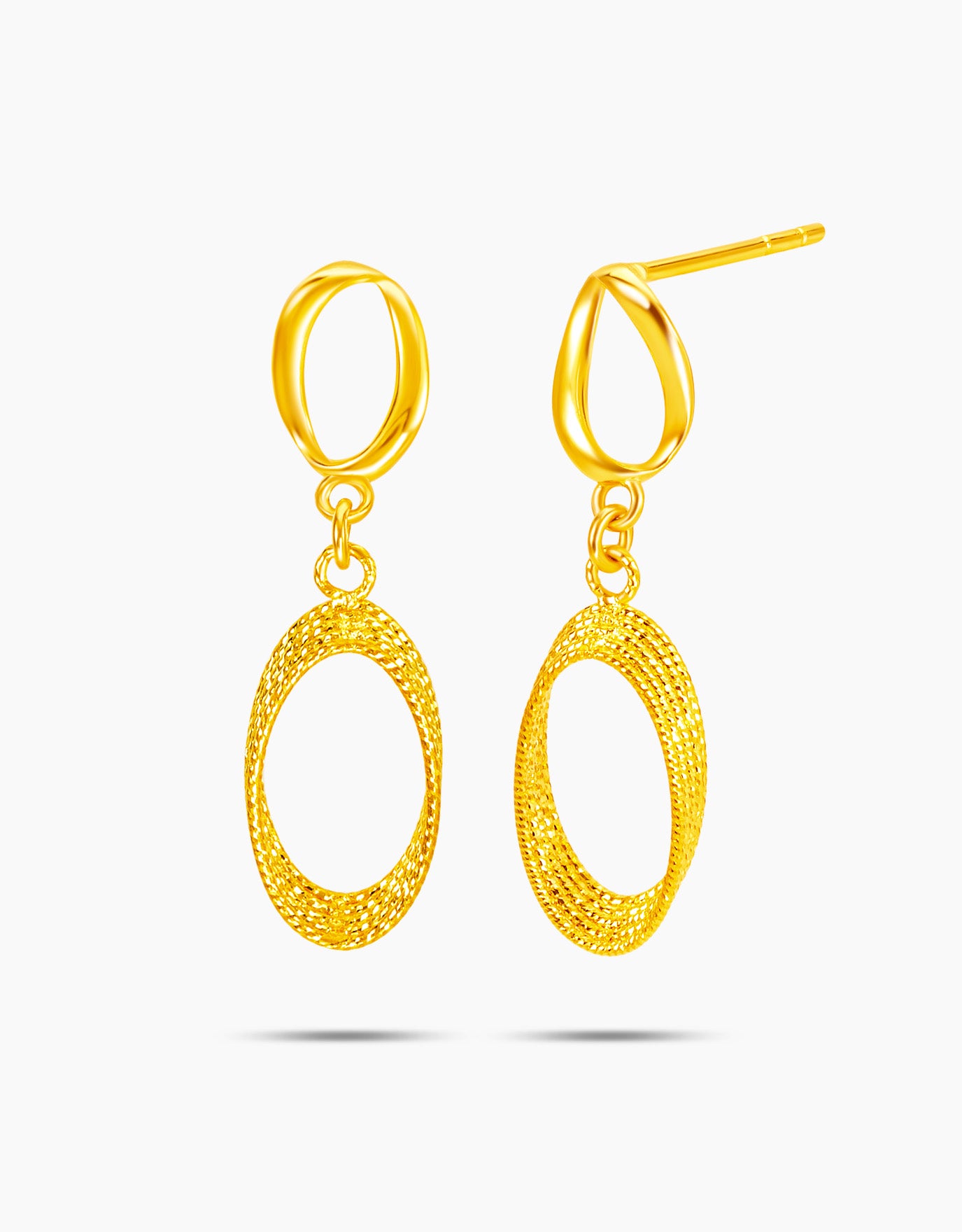 LVC 9IN Ellipse 999 Gold Drop Earrings
