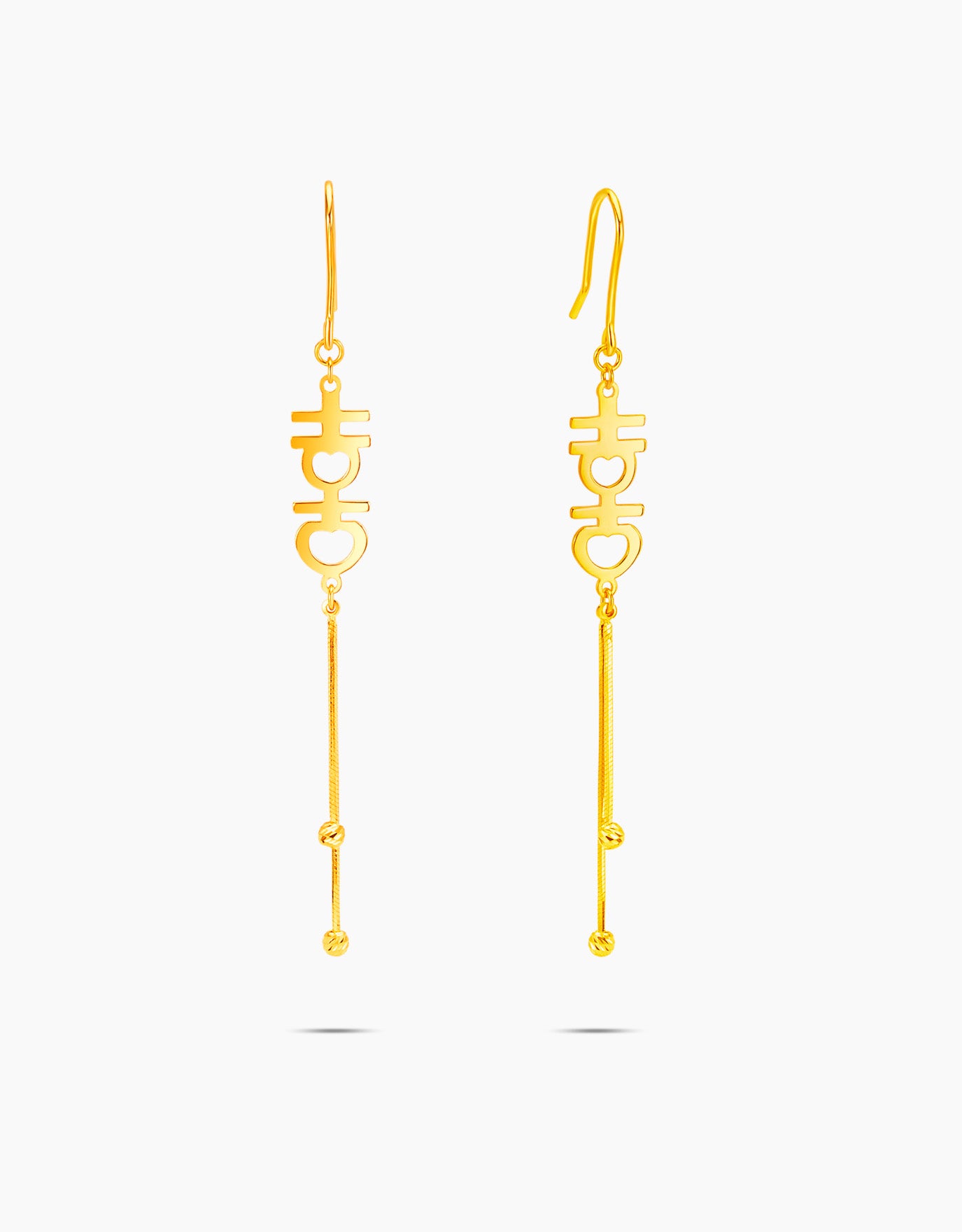 LVC 9IN Double Bliss 999 Gold Drop Earrings