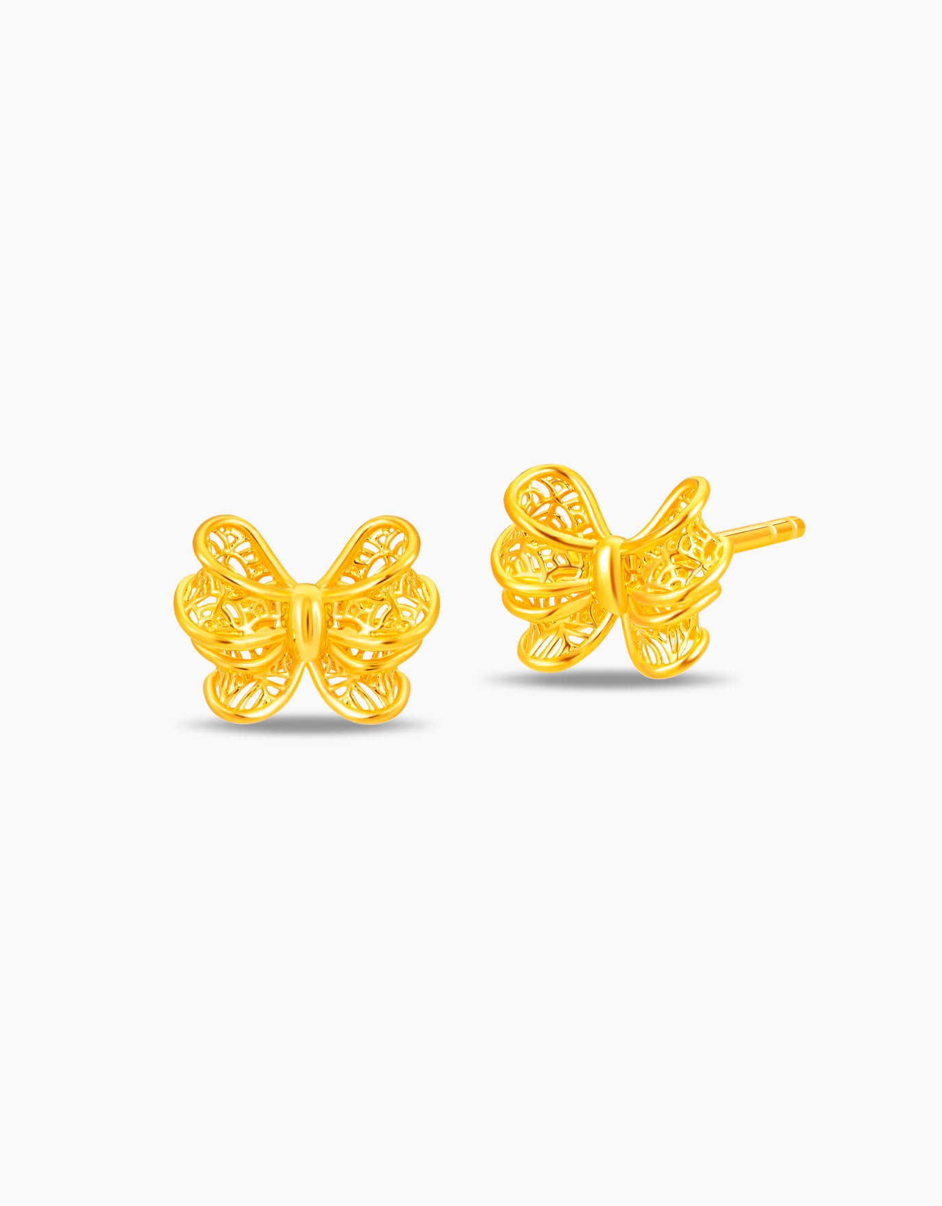 LVC 9IN Delicate Bow 999 Gold Earrings