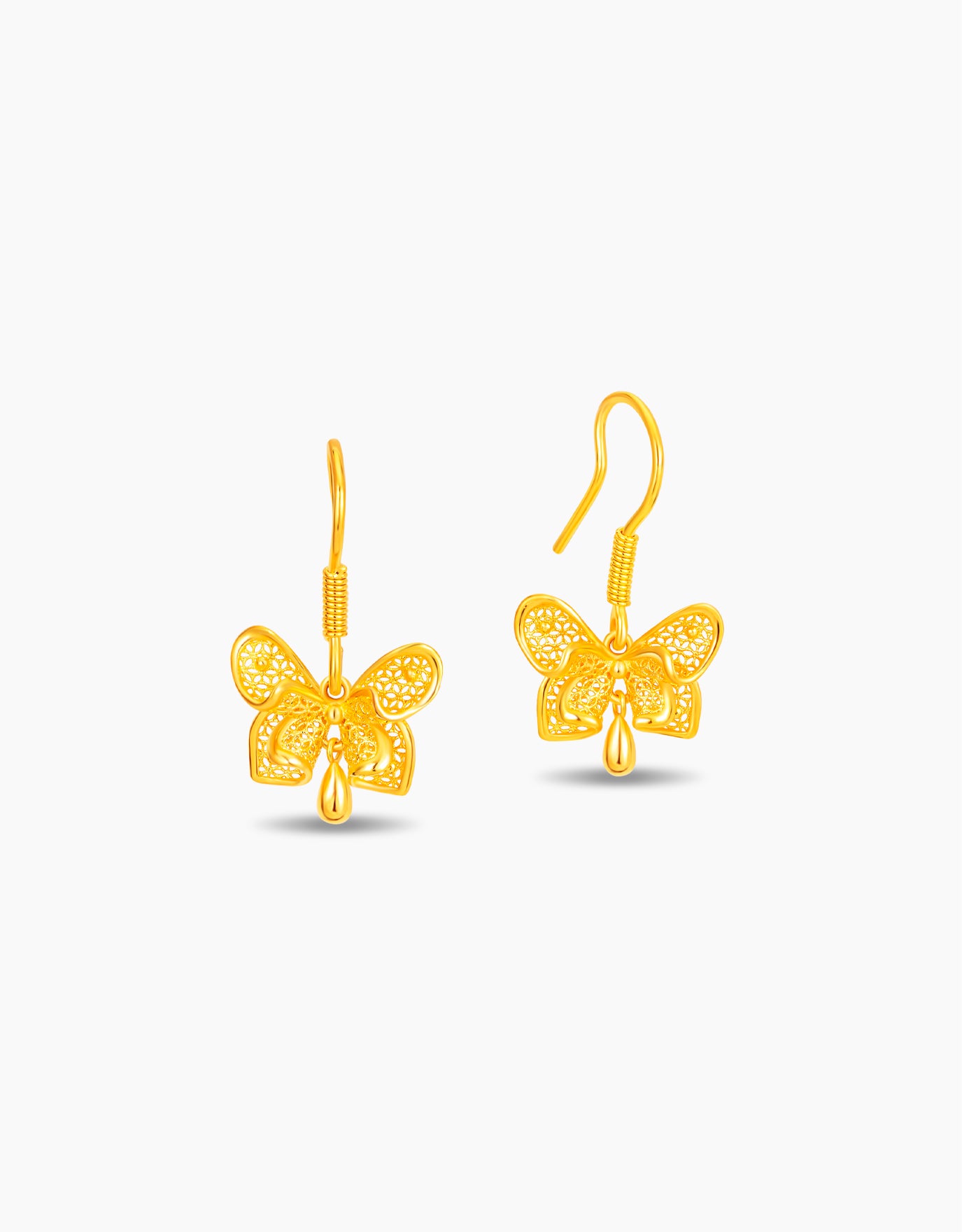 LVC 9IN Blossom Bow 999 Gold Earrings