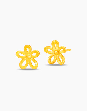 LVC 9IN Flora 999 Gold Earrings